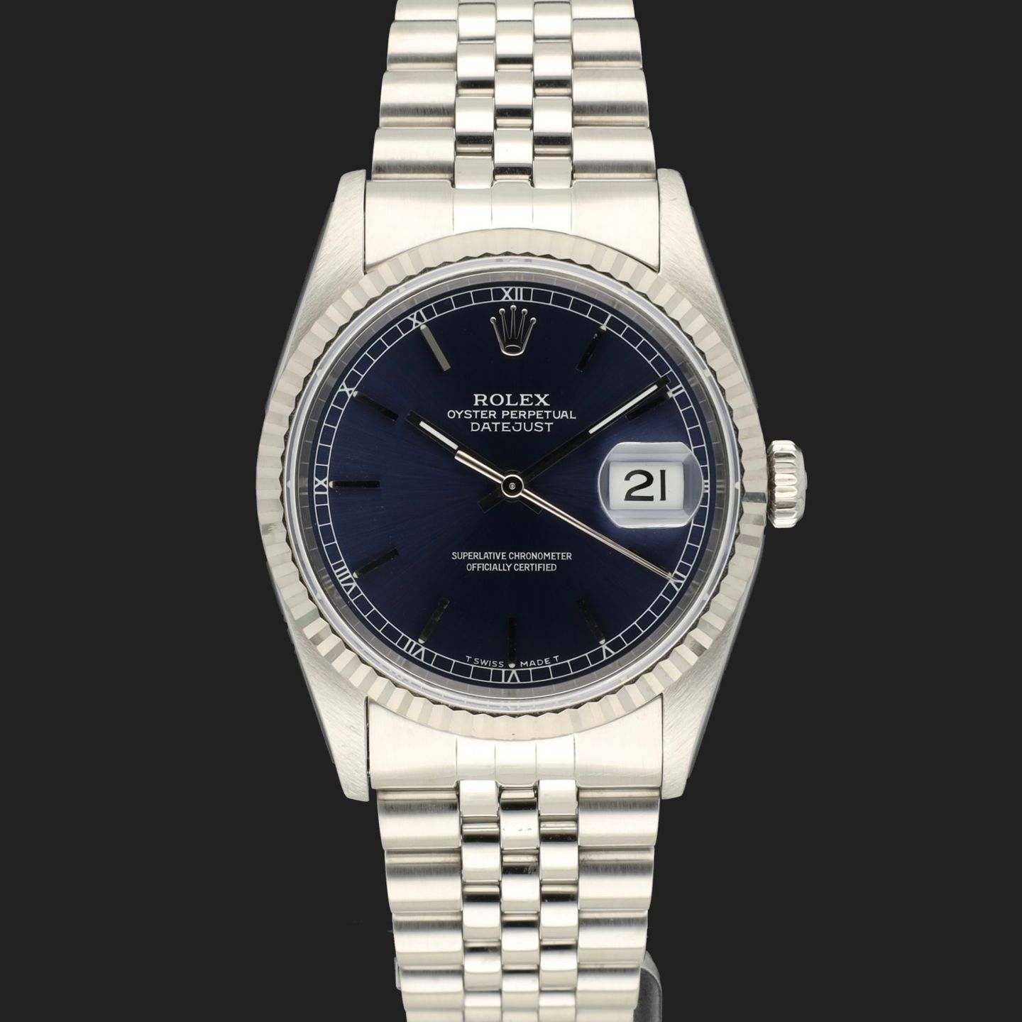 Rolex Datejust 36 16234 (Unknown (random serial)) - Blue dial 36 mm Steel case (2/8)