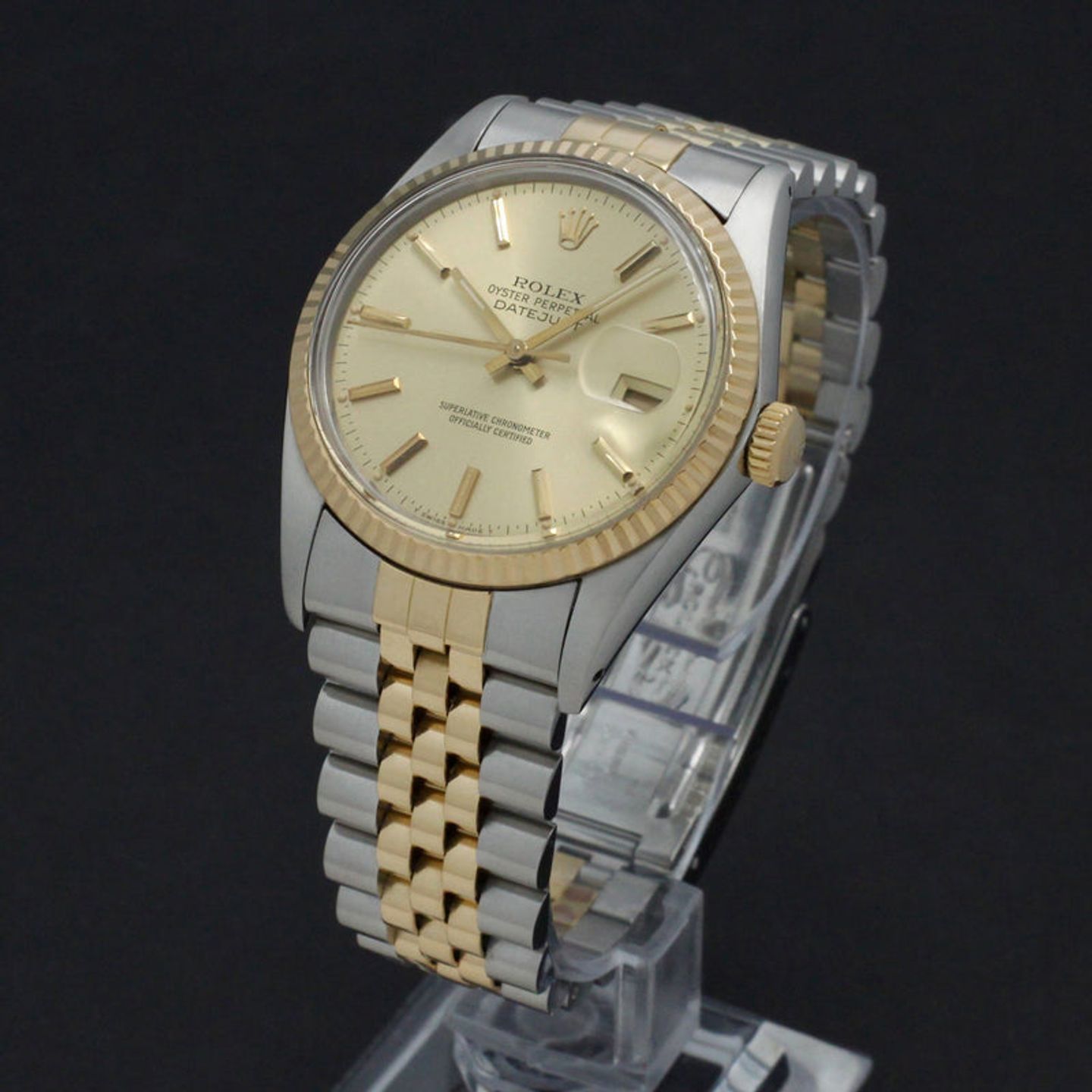 Rolex Datejust 36 16013 (1986) - Goud wijzerplaat 36mm Goud/Staal (2/7)