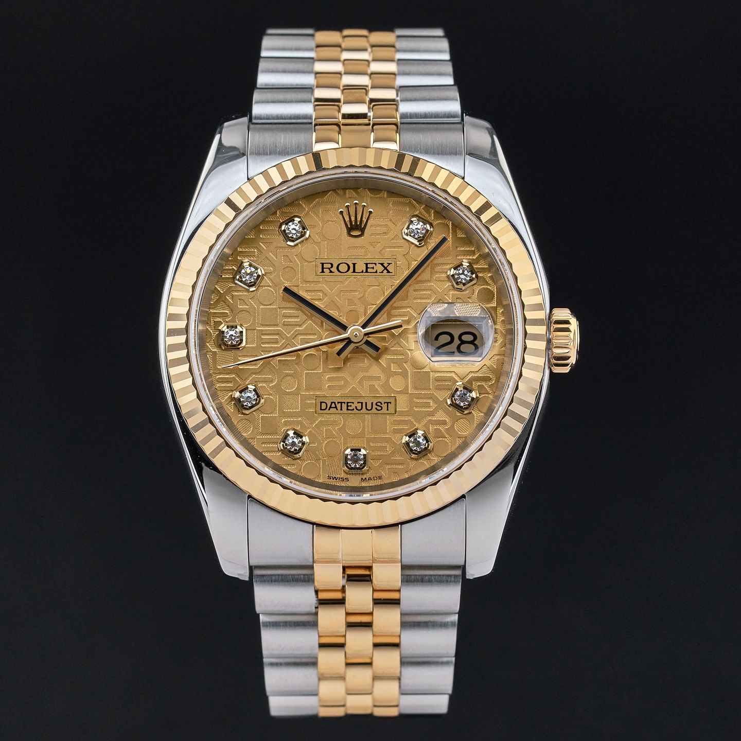 Rolex Datejust 36 116233 (2004) - Champagne wijzerplaat 36mm Goud/Staal (3/8)