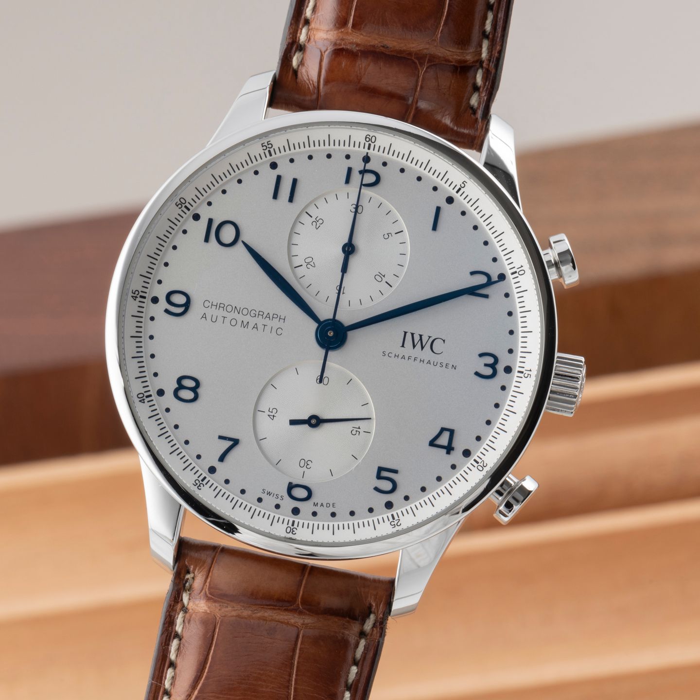 IWC Portuguese Chronograph IW371617 (2020) - Silver dial 41 mm Steel case (3/8)