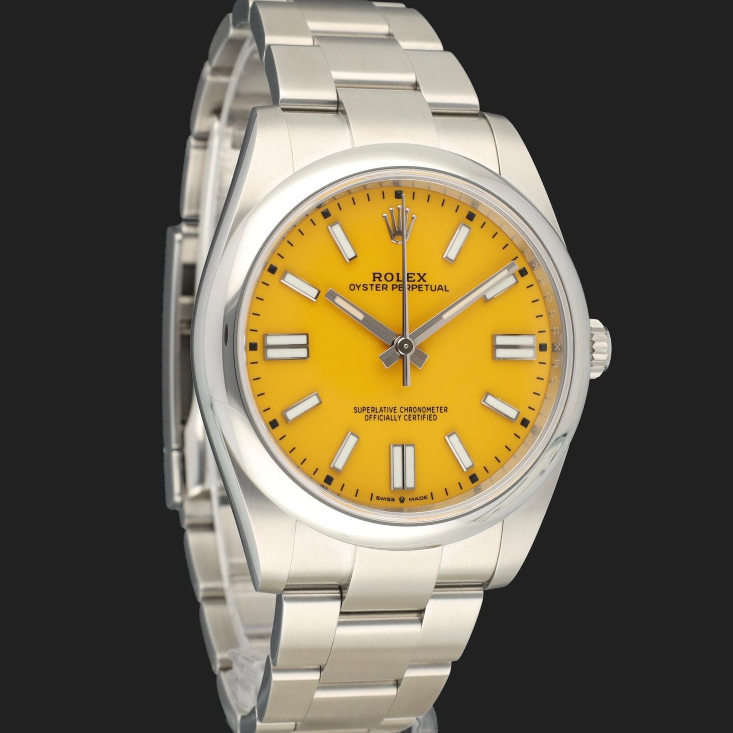 Rolex Oyster Perpetual 41 124300 (2022) - Yellow dial 41 mm Steel case (4/8)