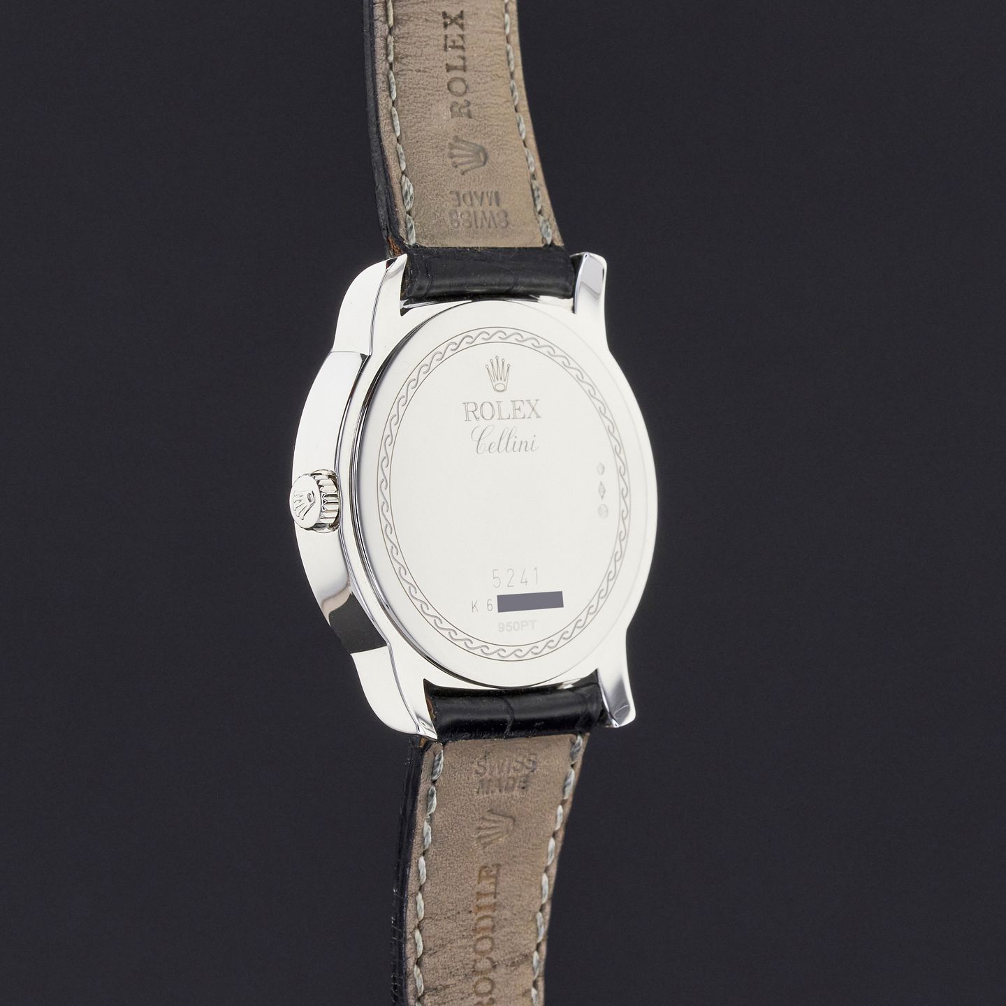 Rolex Cellini 5241 (2001) - Blue dial 38 mm Platinum case (7/8)