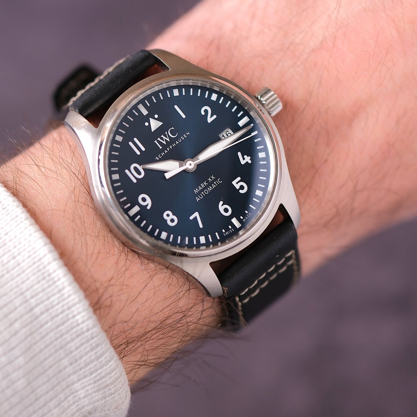 IWC Pilot Mark IW328203 (Unknown (random serial)) - Blue dial 40 mm Steel case (4/4)
