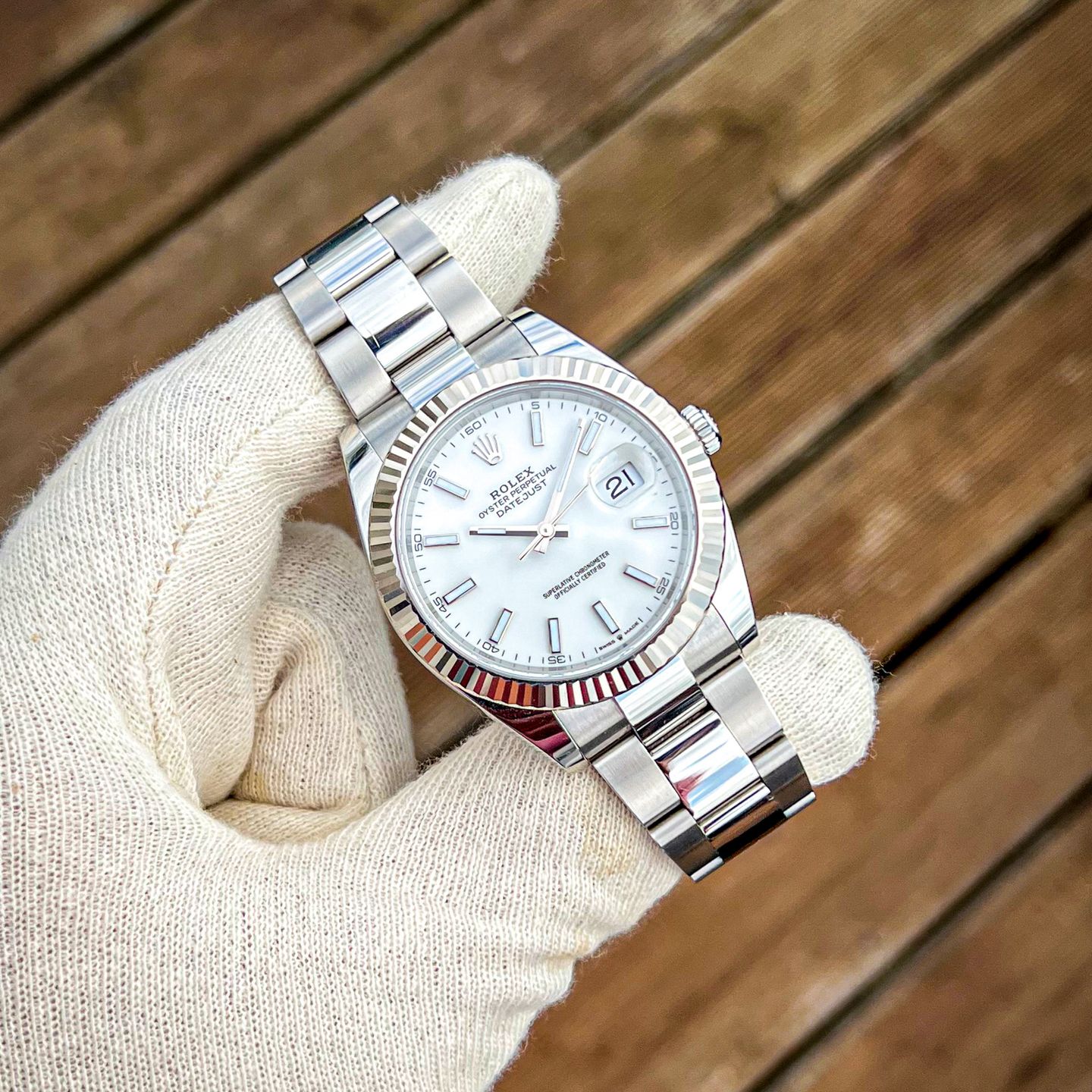 Rolex Datejust 41 126334 (2022) - Wit wijzerplaat 41mm Staal (1/5)