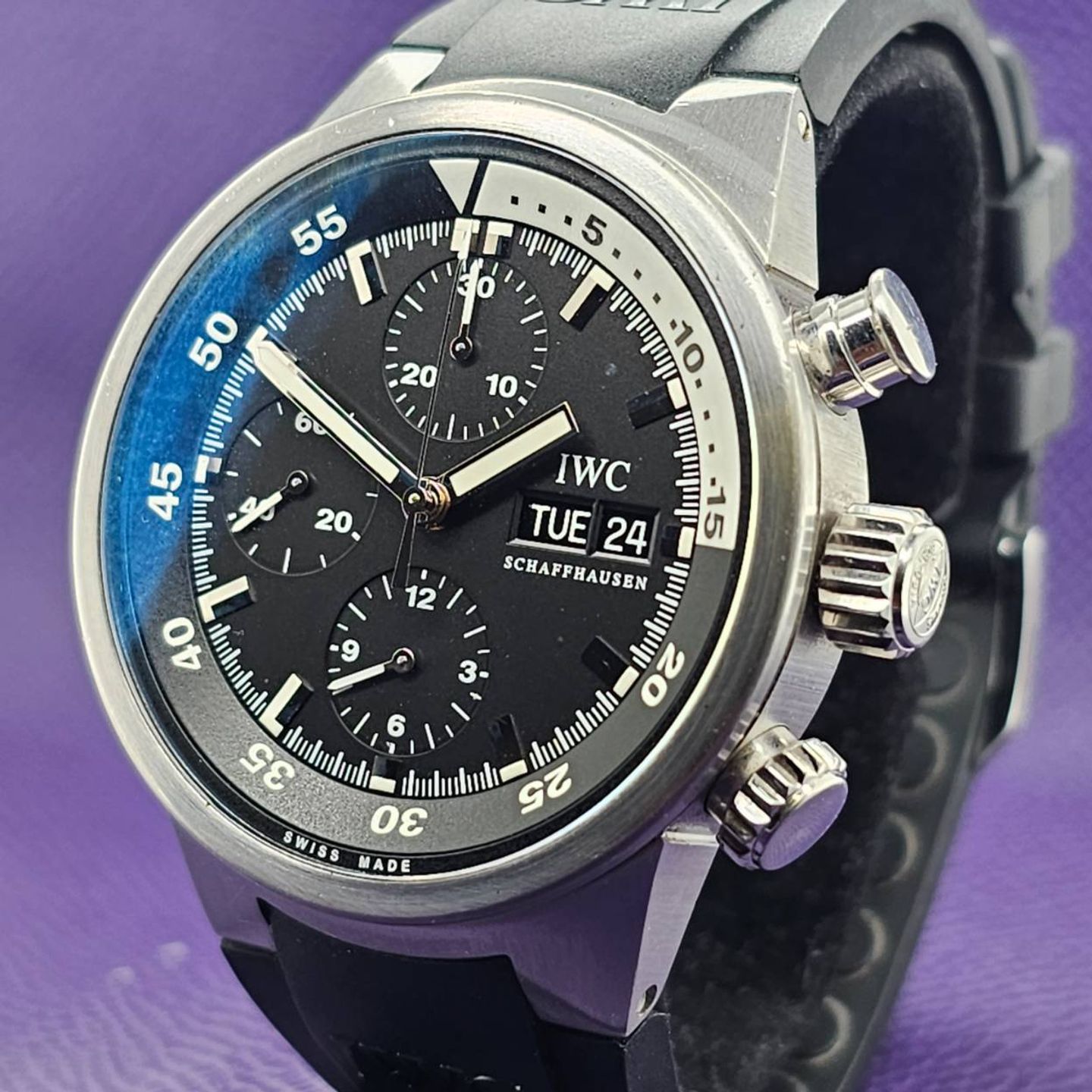 IWC Aquatimer Chronograph IW371933 (2008) - Black dial 42 mm Steel case (4/5)