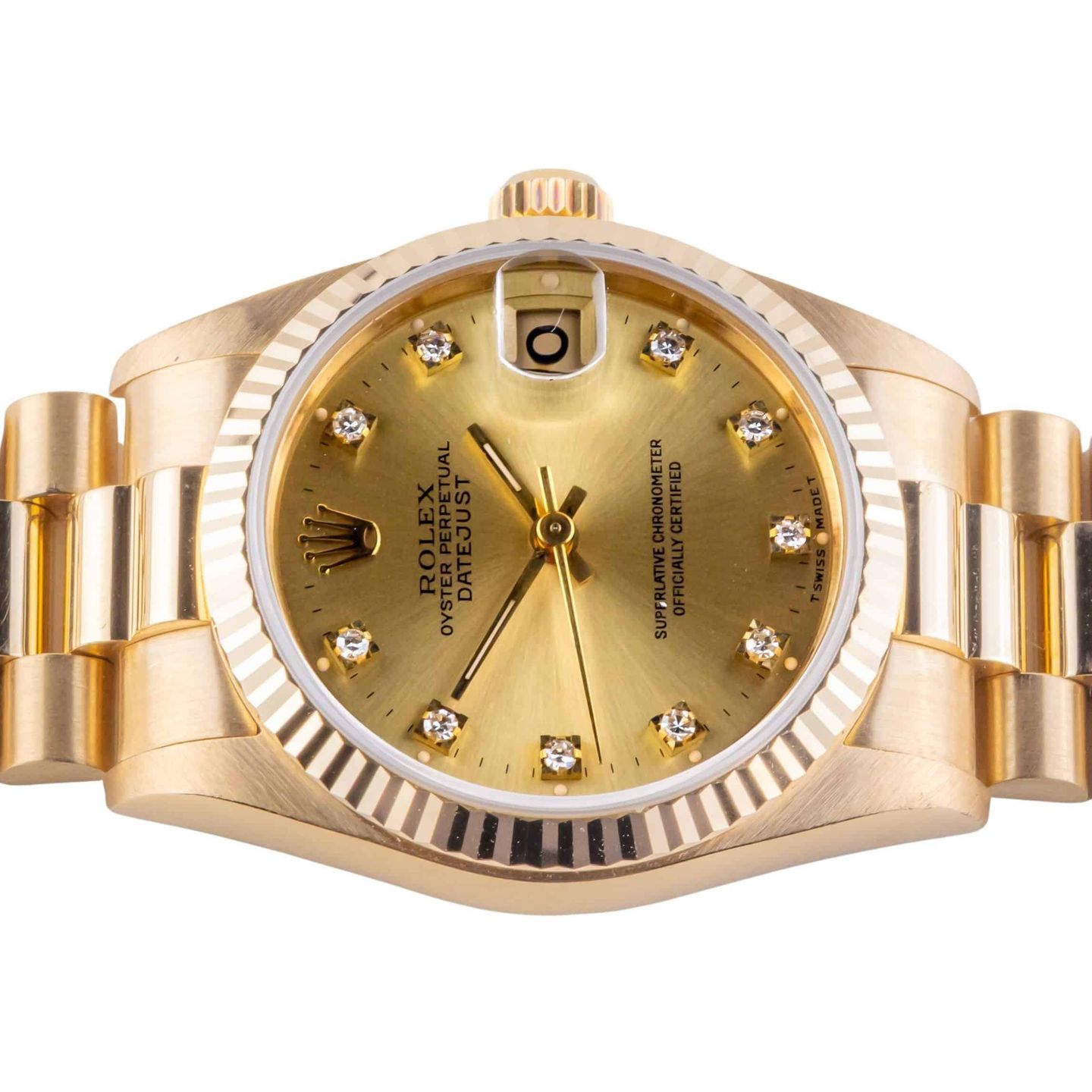 Rolex Datejust 31 68278 (1990) - Champagne dial 31 mm Yellow Gold case (5/8)