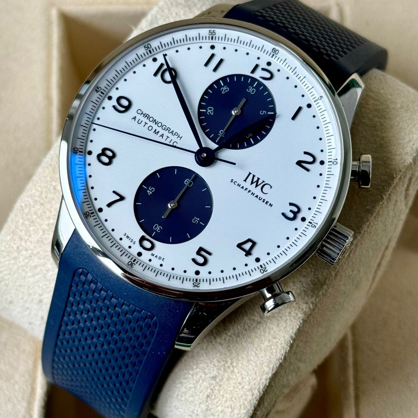 IWC Portuguese Chronograph IW371620 (2024) - Wit wijzerplaat 41mm Staal (3/7)