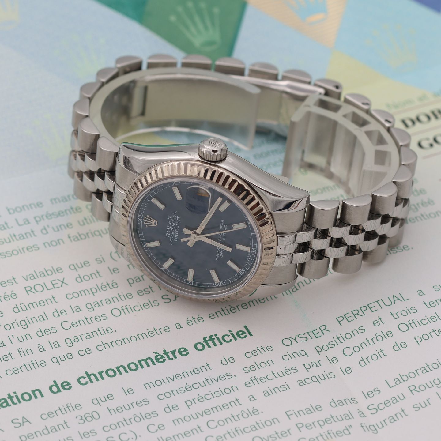 Rolex Datejust 31 178274 (Unknown (random serial)) - Blue dial 31 mm Steel case (2/8)