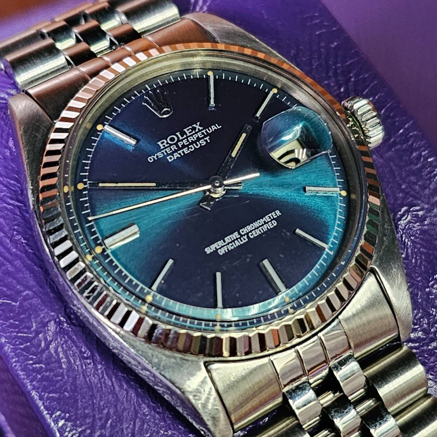 Rolex Datejust 1601 (1973) - Blue dial 36 mm Steel case (1/5)