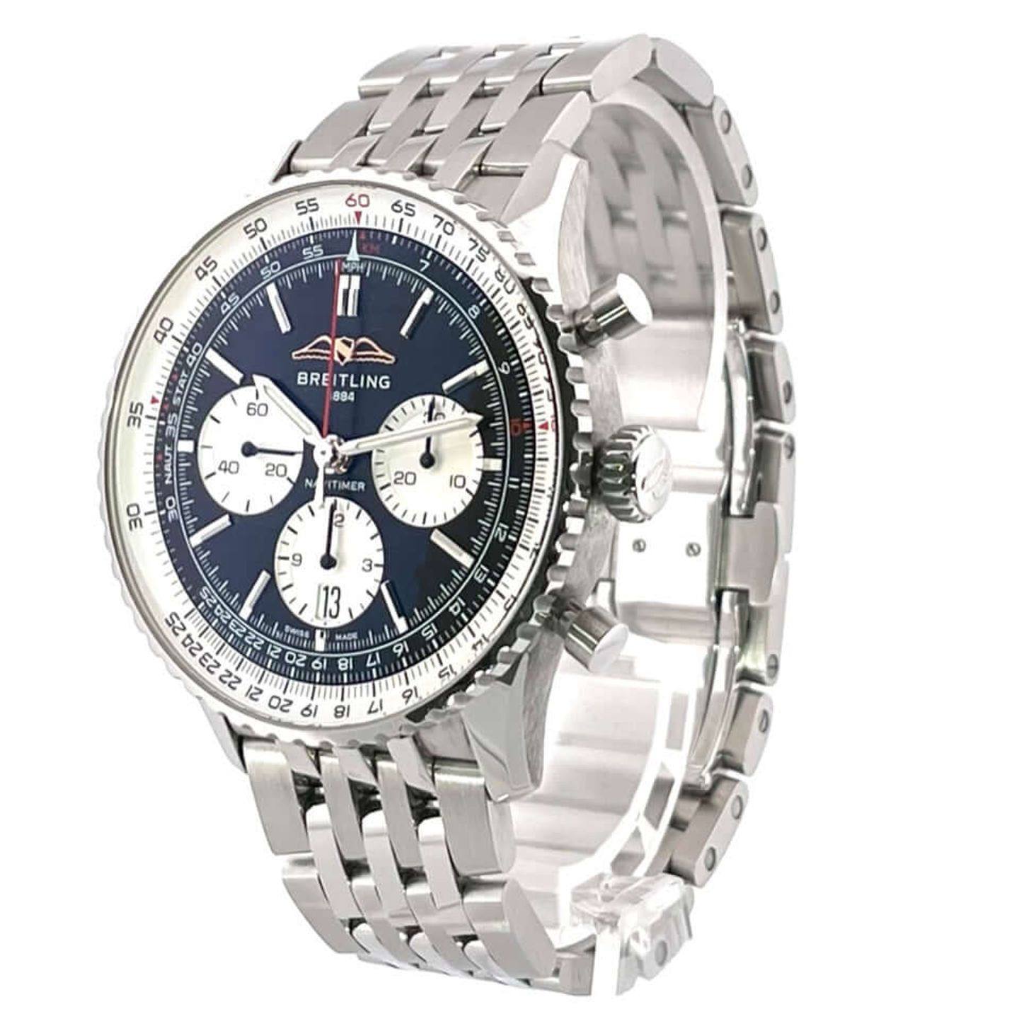 Breitling Navitimer 1 B01 Chronograph AB0138211B1A1 (2023) - Zwart wijzerplaat 43mm Staal (2/7)