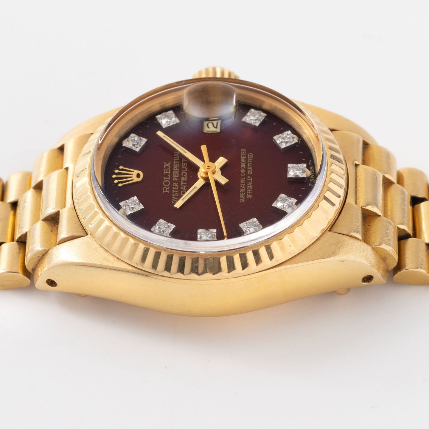 Rolex Lady-Datejust 6917 (1979) - Rood wijzerplaat 26mm Geelgoud (5/7)