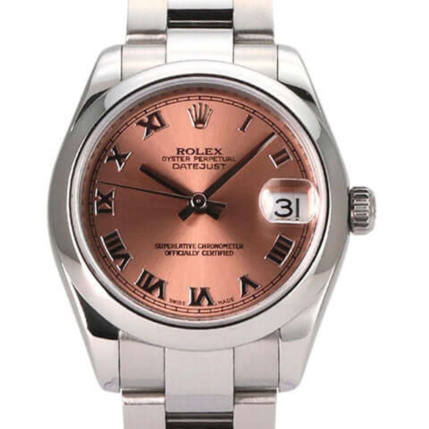 Rolex Datejust 31 178240 (2009) - Roze wijzerplaat 31mm Staal (1/8)