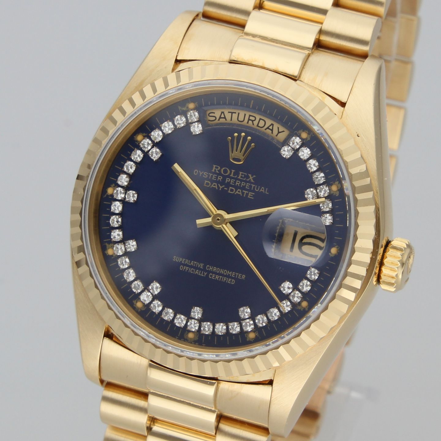 Rolex Day-Date 36 18038 (1981) - Blue dial 36 mm Yellow Gold case (4/8)