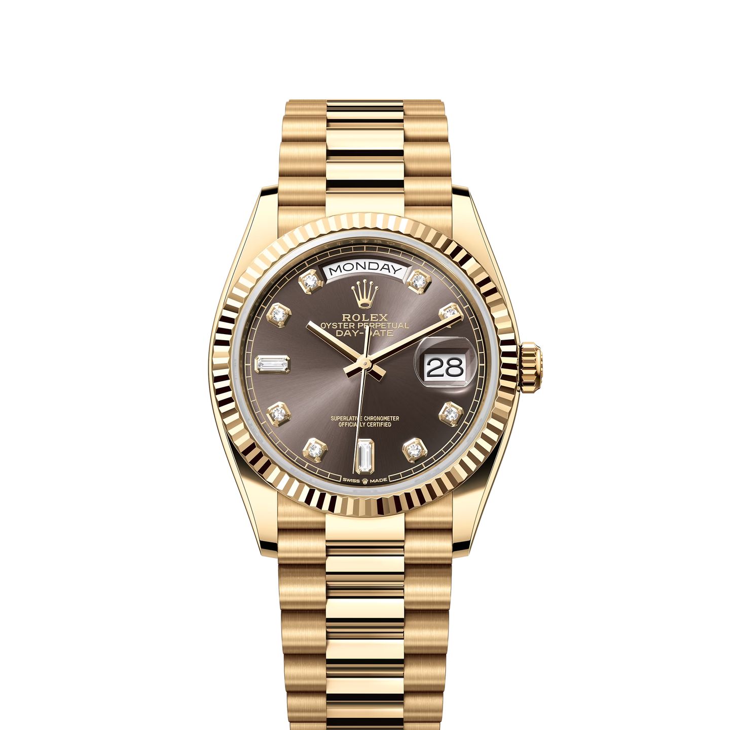 Rolex Day-Date 36 128238 (2024) - Grijs wijzerplaat 36mm Geelgoud (1/1)