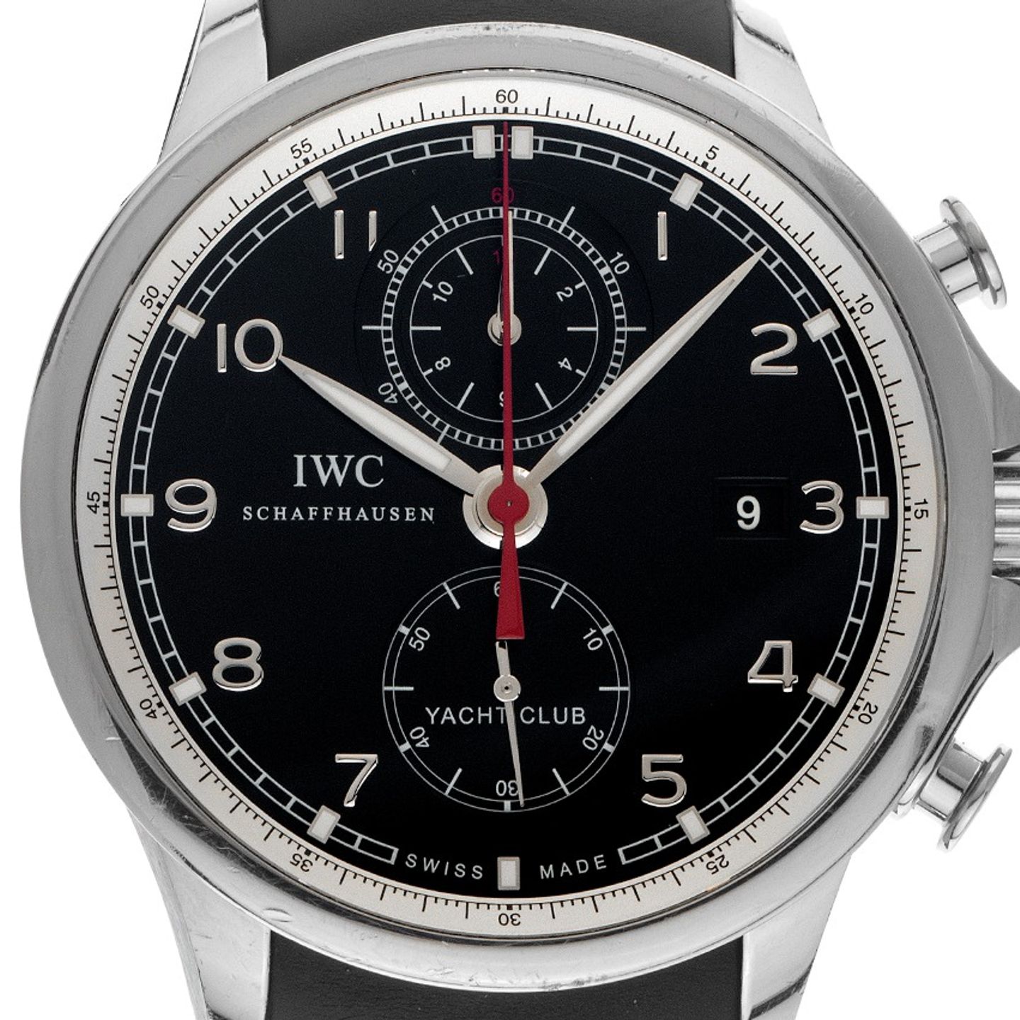 IWC Portuguese Yacht Club Chronograph IW390204 (2011) - Zwart wijzerplaat 45mm Staal (1/7)
