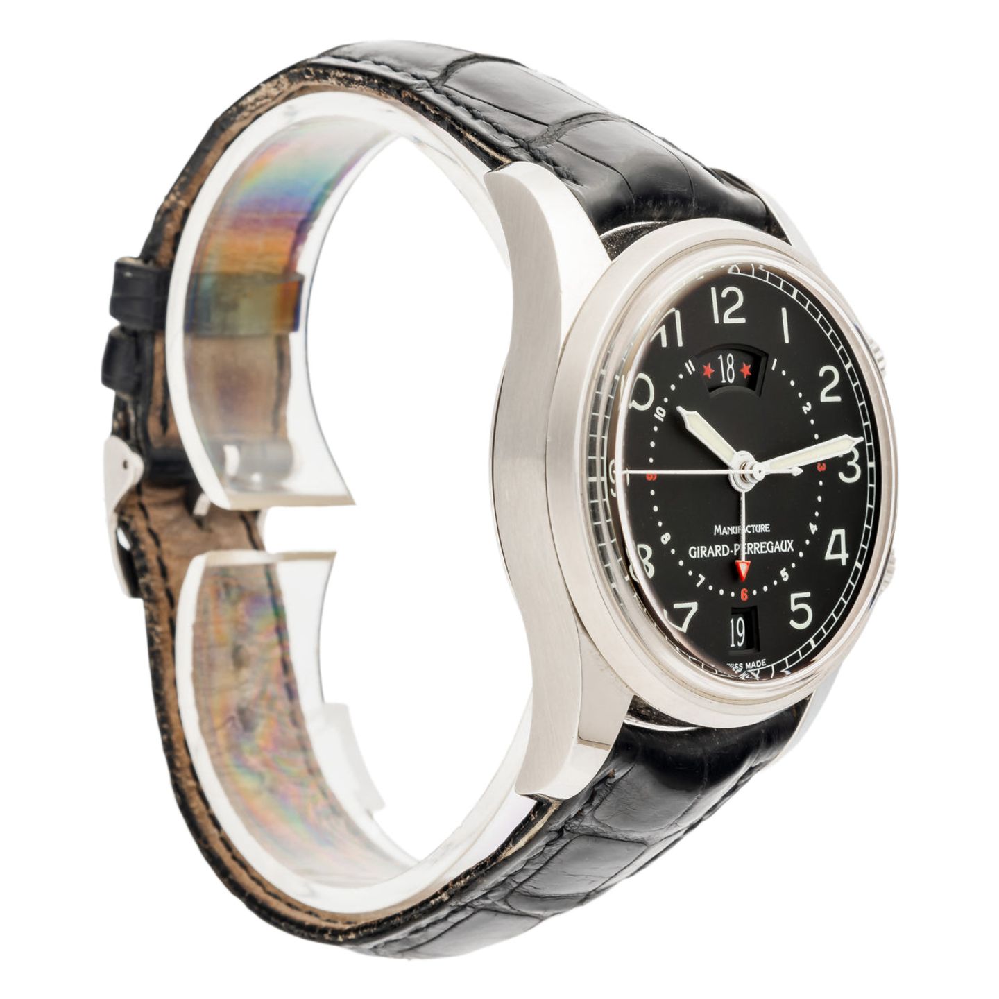 Girard-Perregaux Traveller 4940 (Onbekend (willekeurig serienummer)) - Zwart wijzerplaat 38mm Staal (3/5)