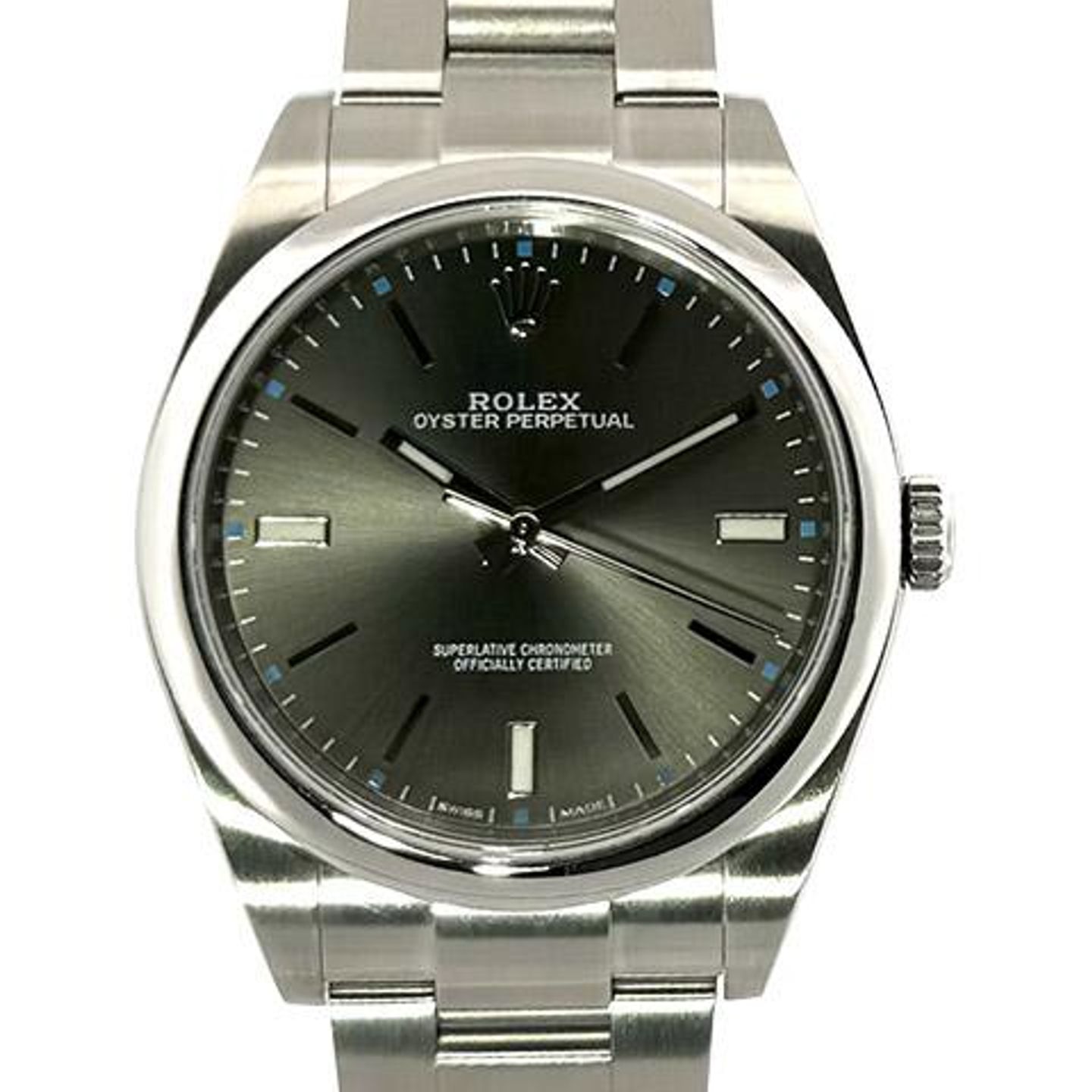 Rolex Oyster Perpetual 39 114300 (2017) - Grey dial 39 mm Steel case (1/8)