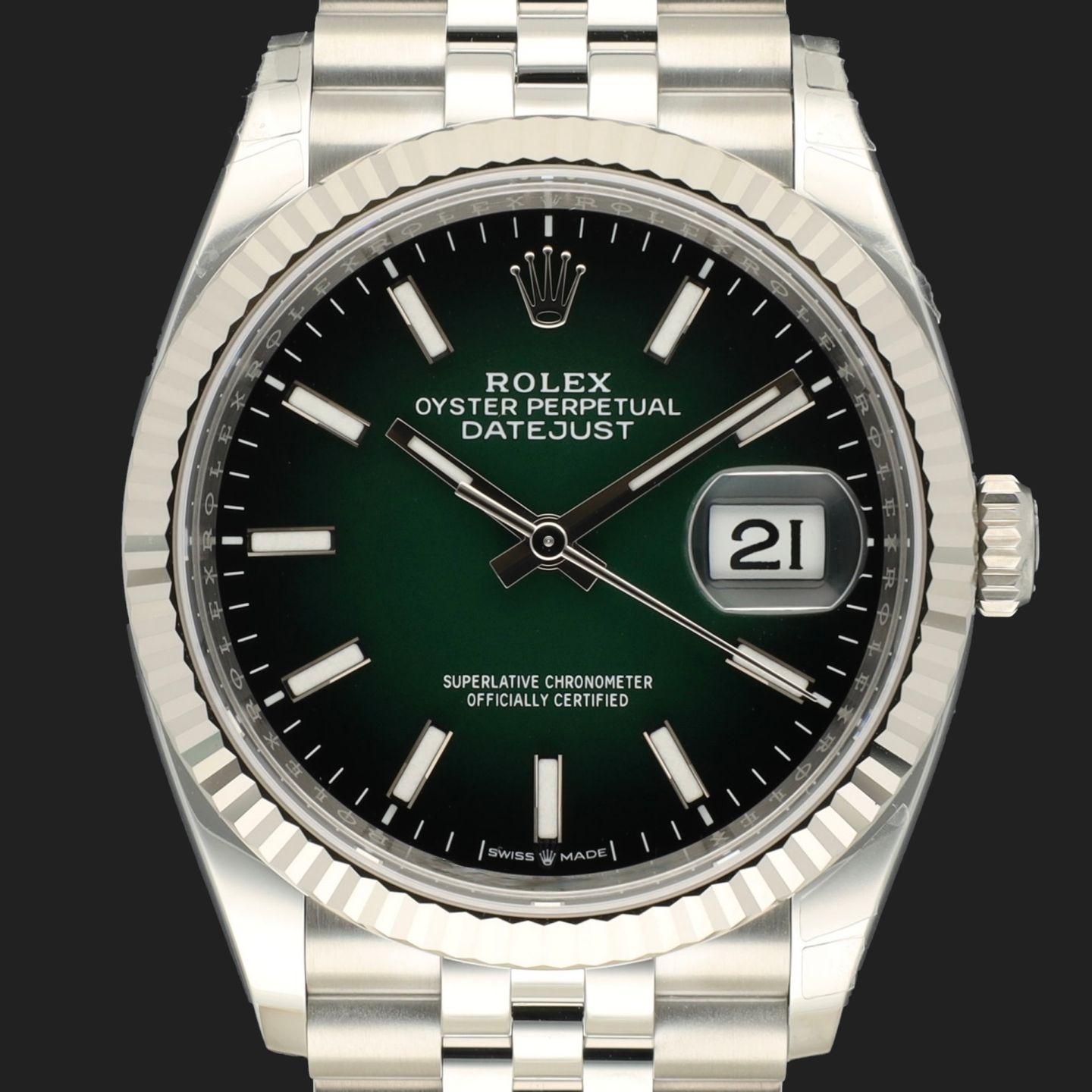 Rolex Datejust 36 126234 (2026) - Green dial 36 mm Steel case (3/8)