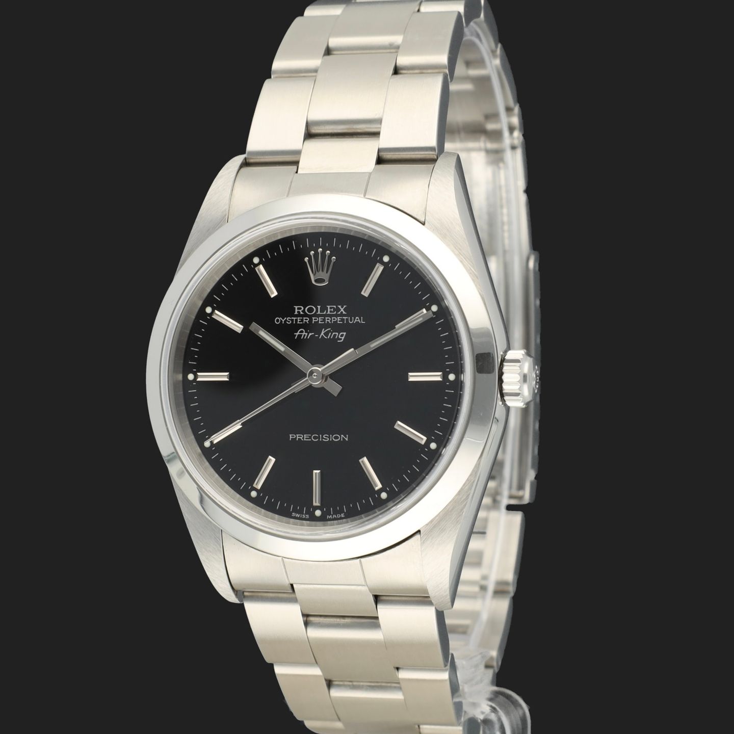 Rolex Air-King 14000 (2000) - Zwart wijzerplaat 34mm Staal (1/8)