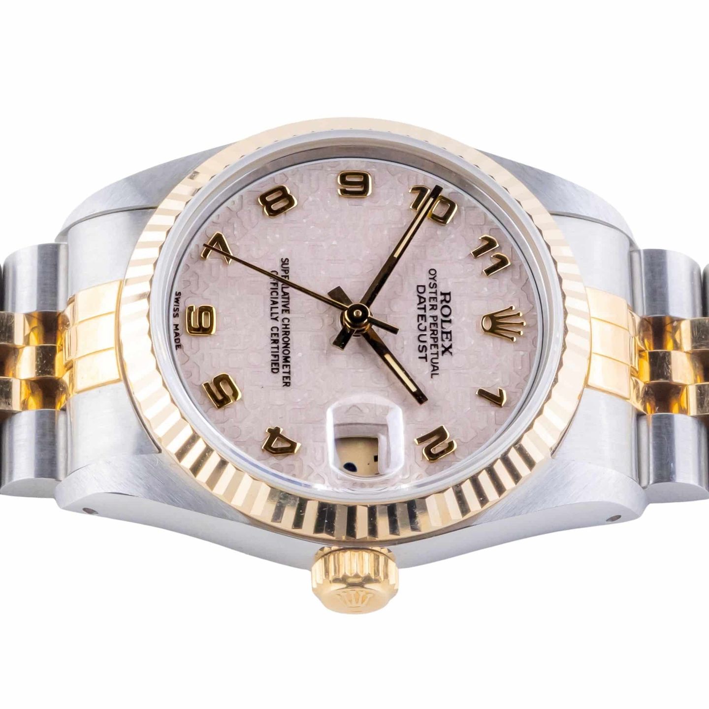 Rolex Datejust 31 68273 (1990) - Beige dial 31 mm Gold/Steel case (6/8)