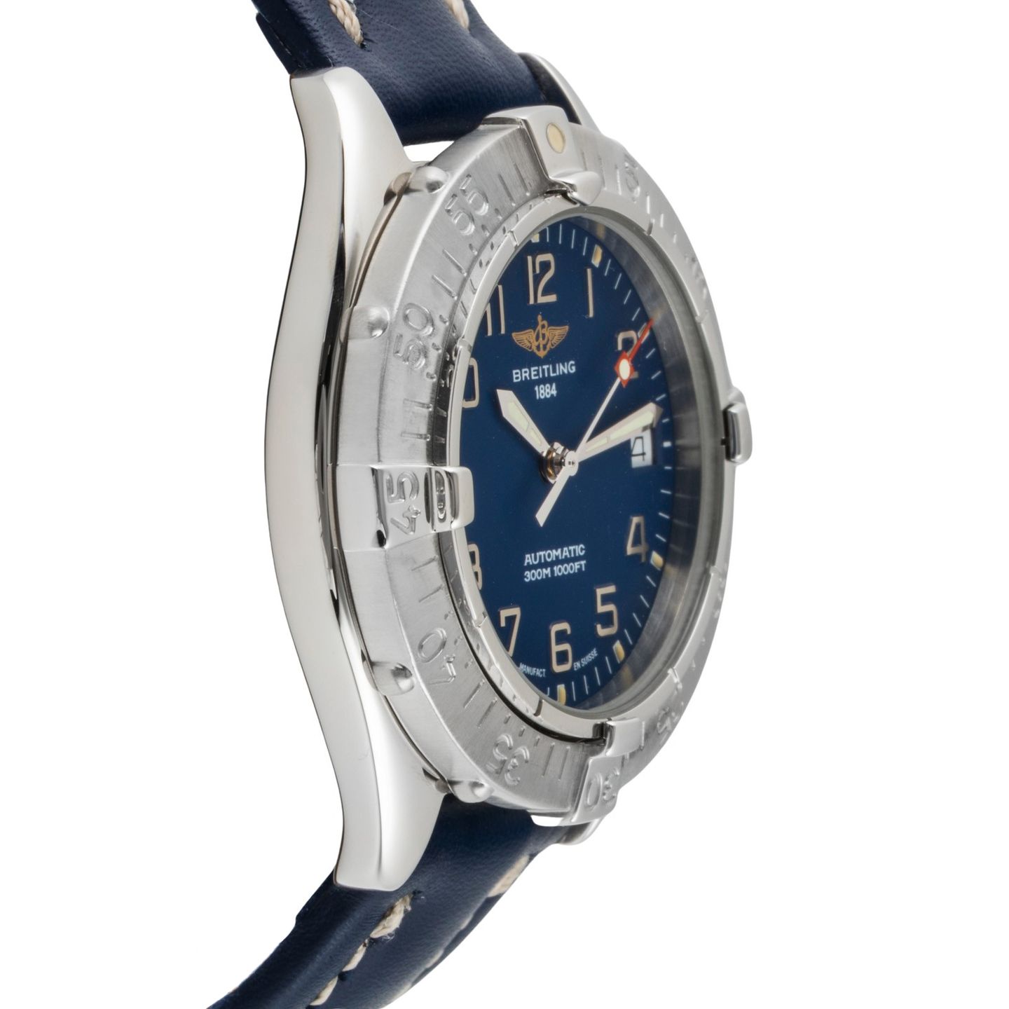 Breitling Colt Automatic A17035 (1995) - Blue dial 38 mm Steel case (7/8)