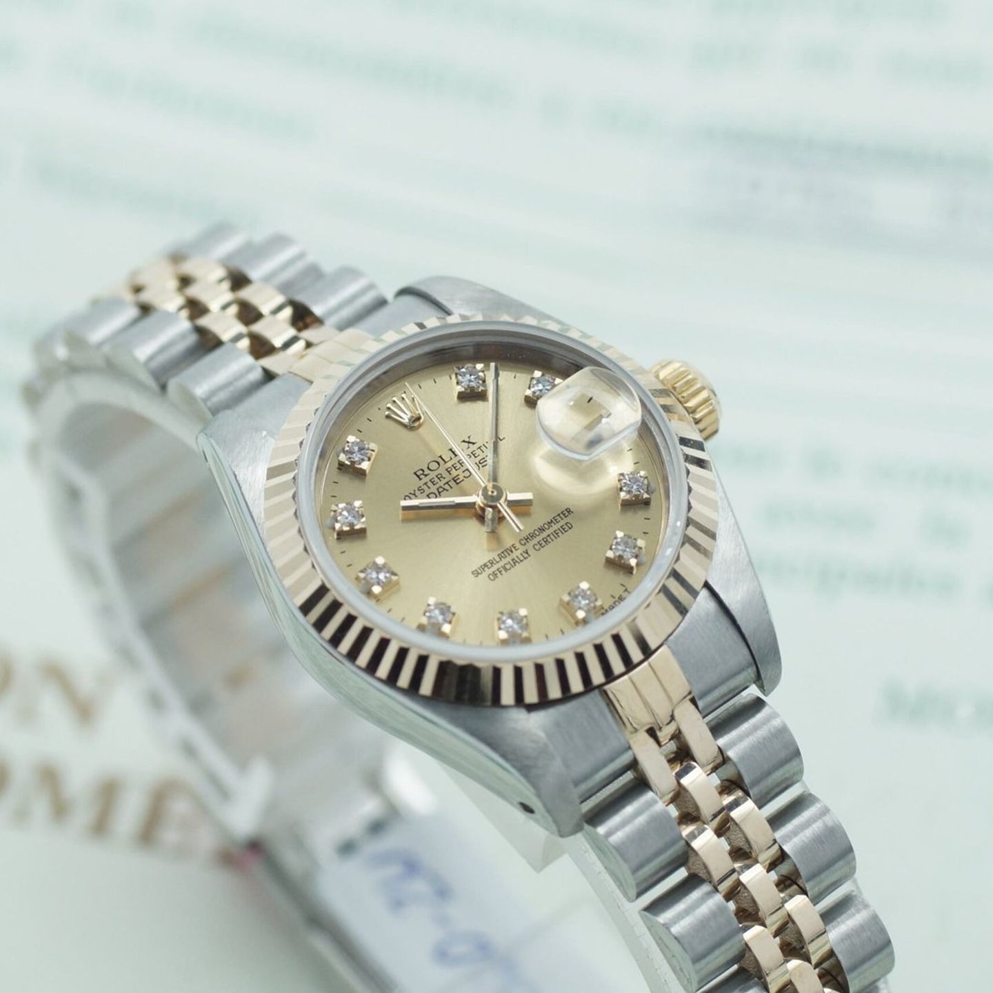 Rolex Lady-Datejust 69173 (1993) - Champagne dial 26 mm Gold/Steel case (1/8)