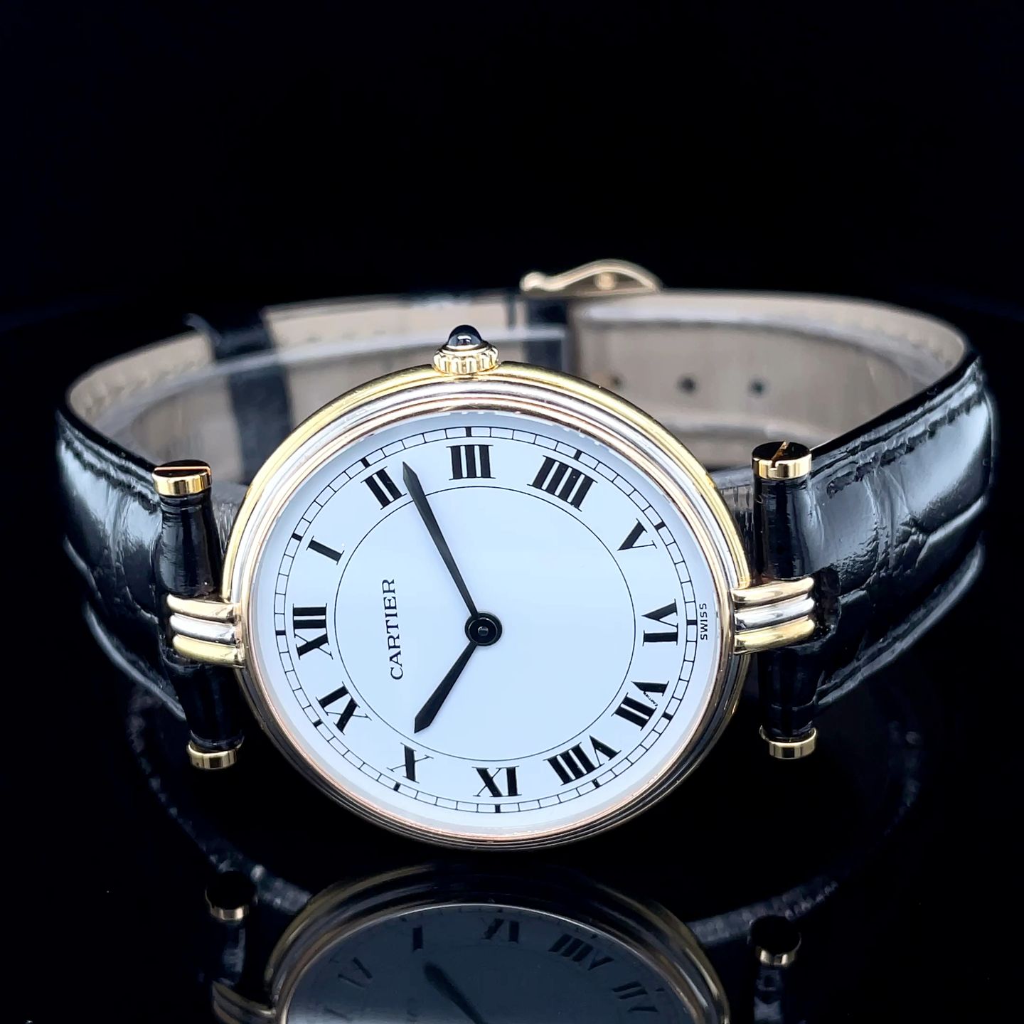 Cartier Vendome 81003 (Onbekend (willekeurig serienummer)) - Wit wijzerplaat 30mm Geelgoud (7/8)
