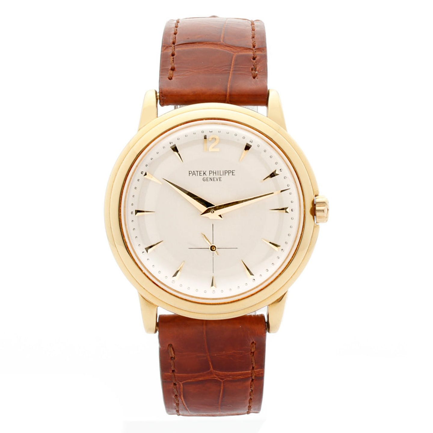 Patek Philippe Calatrava 2552 (1956) - Silver dial 37 mm Yellow Gold case (4/12)