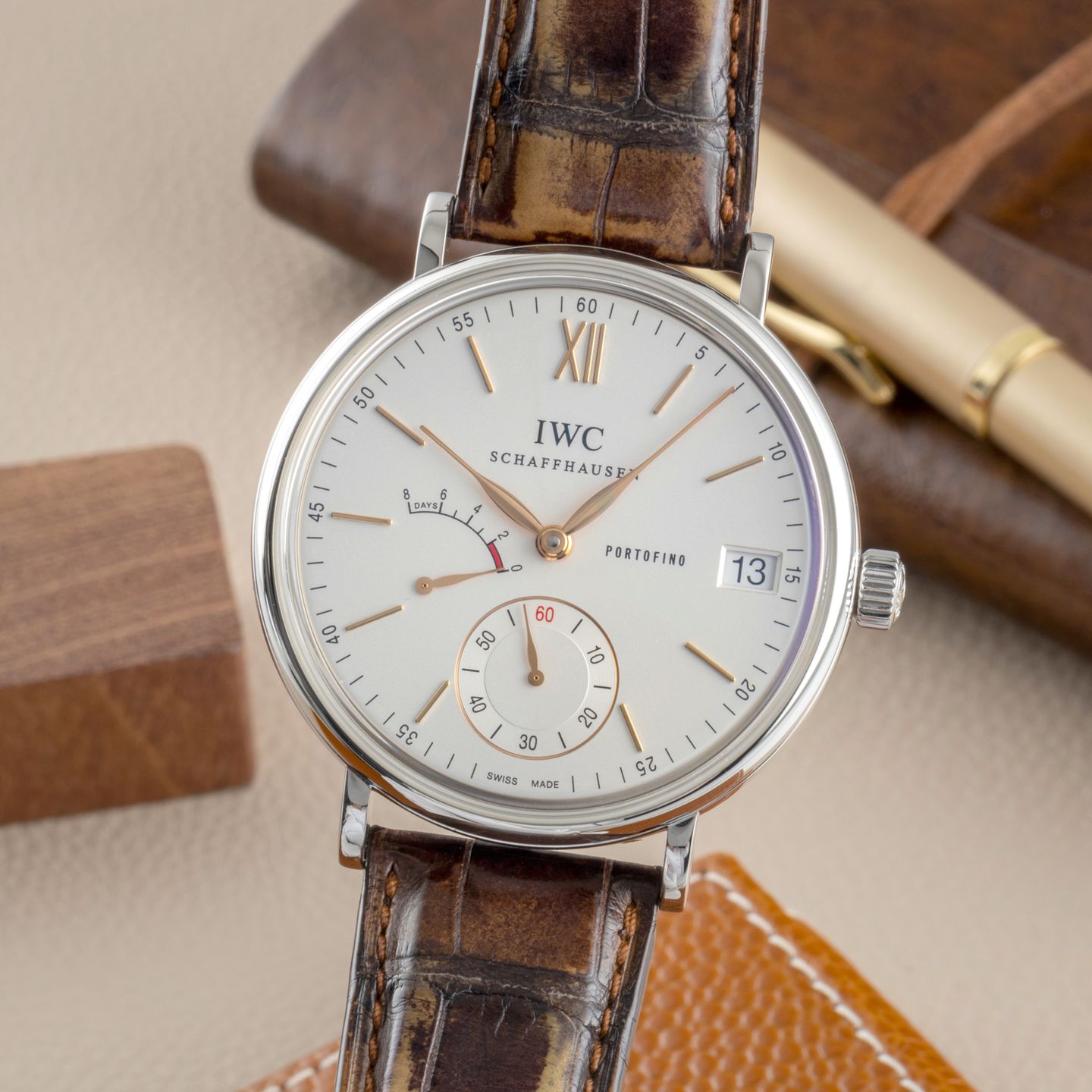 IWC Portofino Hand-Wound IW510103 (2015) - Silver dial 45 mm Steel case (3/8)