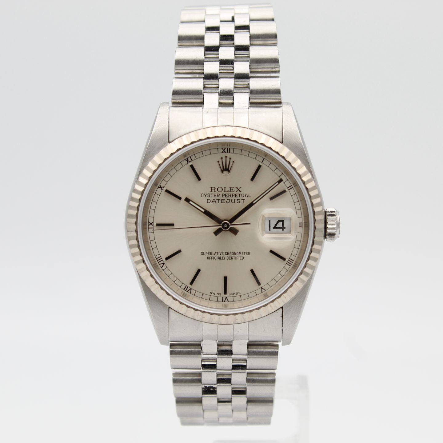 Rolex Datejust 36 16234 (2000) - Zilver wijzerplaat 36mm Staal (1/8)