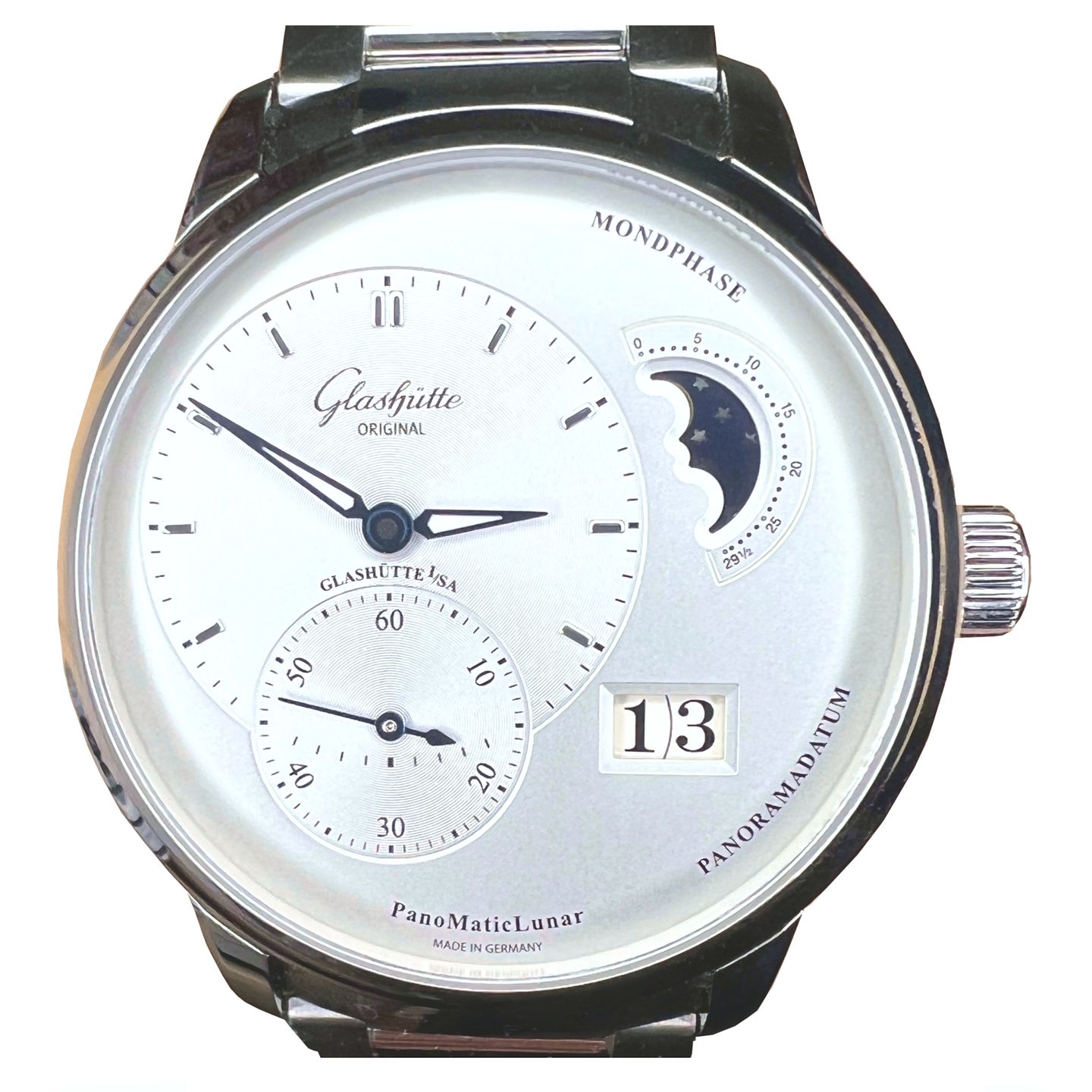 Glashütte Original PanoReserve 1-65-01-22-12-61 (2024) - Zilver wijzerplaat 40mm Staal (1/8)