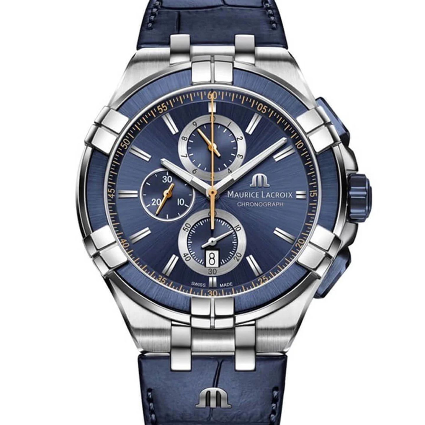 Maurice Lacroix Aikon AI1018-SS001-432-4 (2023) - Blauw wijzerplaat 44mm Staal (2/3)