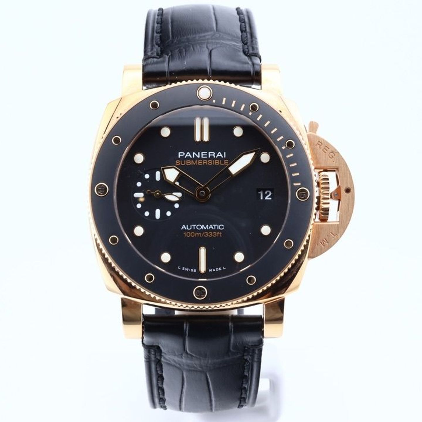 Panerai Luminor Submersible PAM00974 (2019) - Zwart wijzerplaat 42mm Roségoud (1/1)