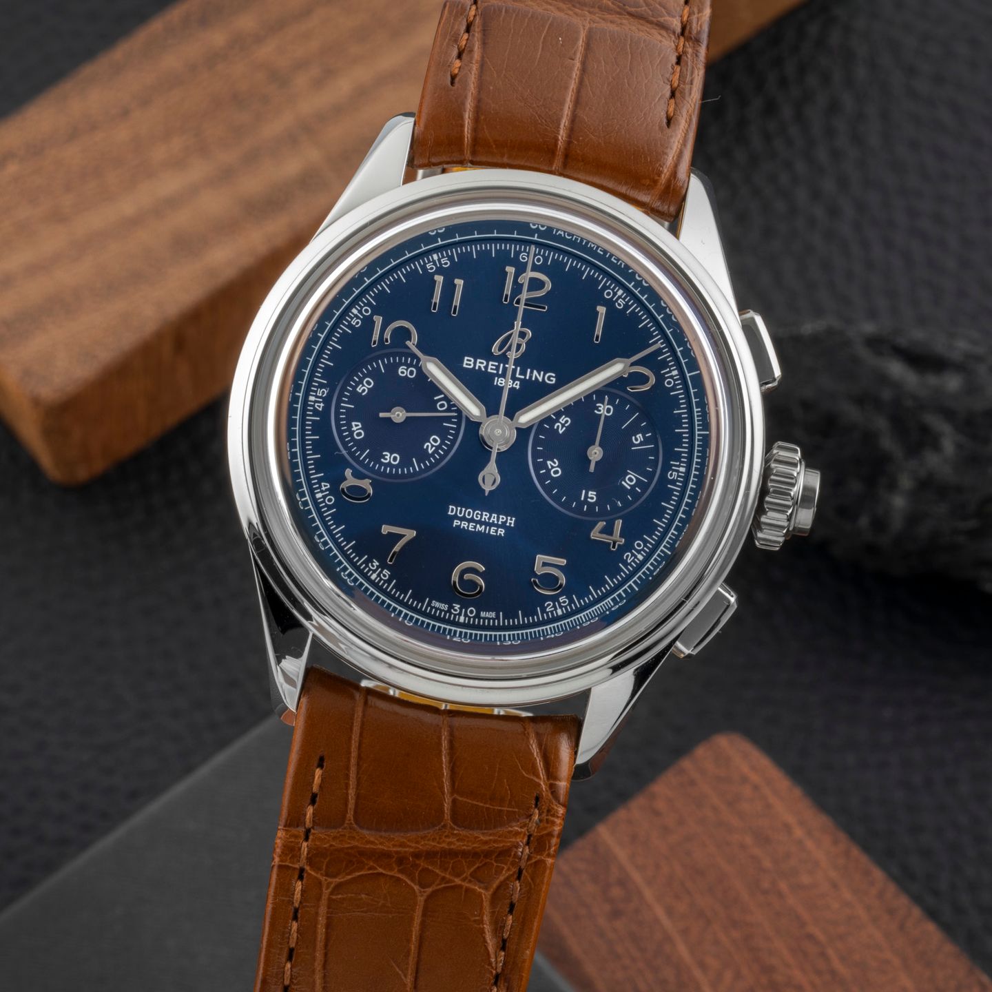 Breitling Duograph AB1510171C1P1 (Unknown (random serial)) - Blue dial 42 mm Steel case (3/8)