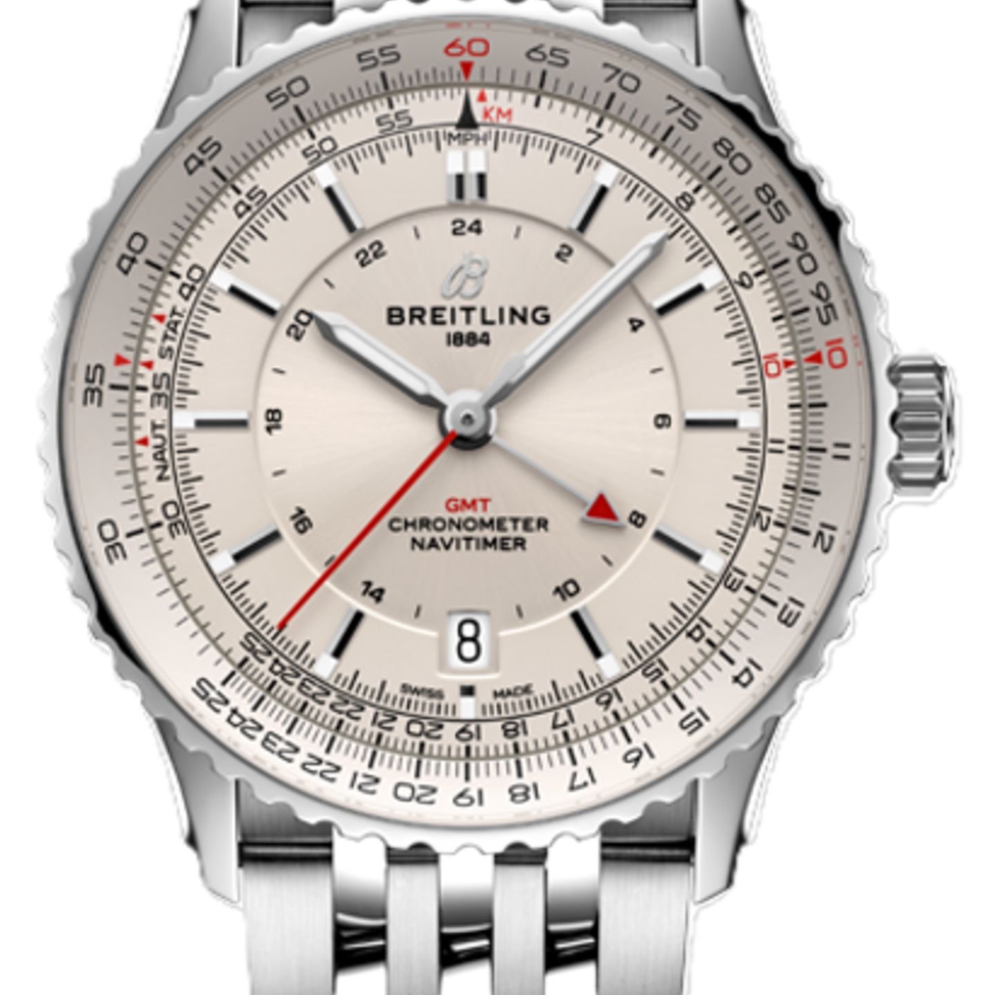 Breitling Navitimer GMT A32310211G1A1 (2026) - Zilver wijzerplaat 41mm Staal (2/2)