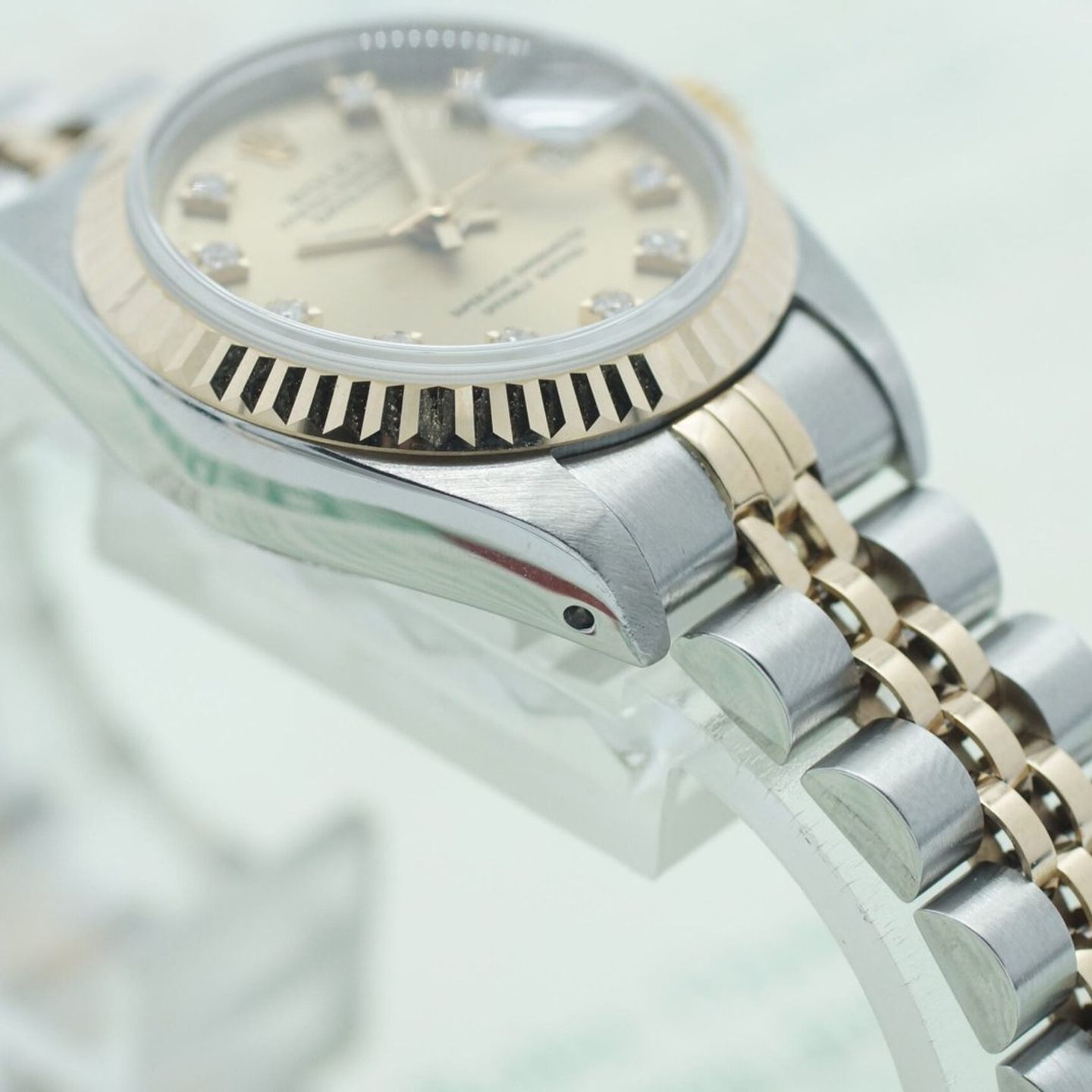 Rolex Lady-Datejust 69173 (1990) - Champagne dial 26 mm Gold/Steel case (7/8)