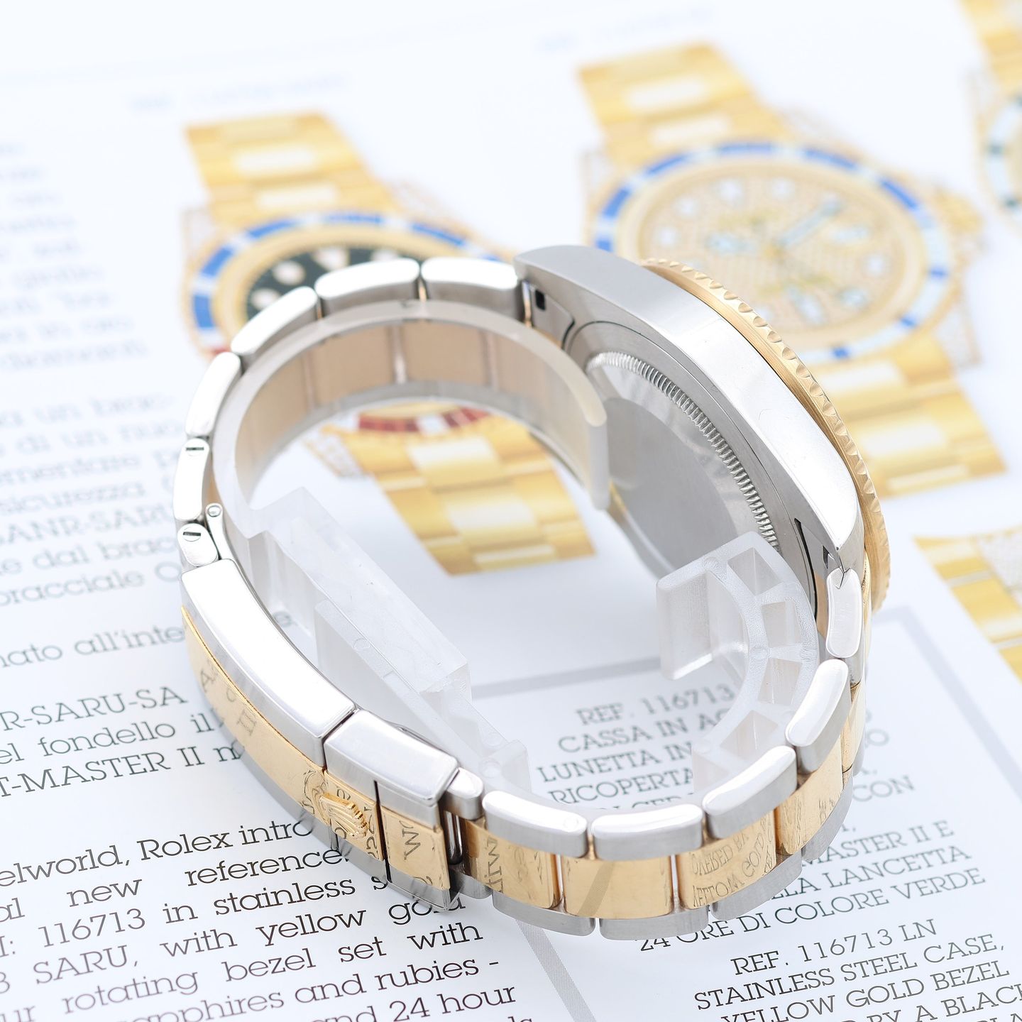 Rolex GMT-Master II 116713LN (Unknown (random serial)) - Black dial 40 mm Gold/Steel case (6/8)