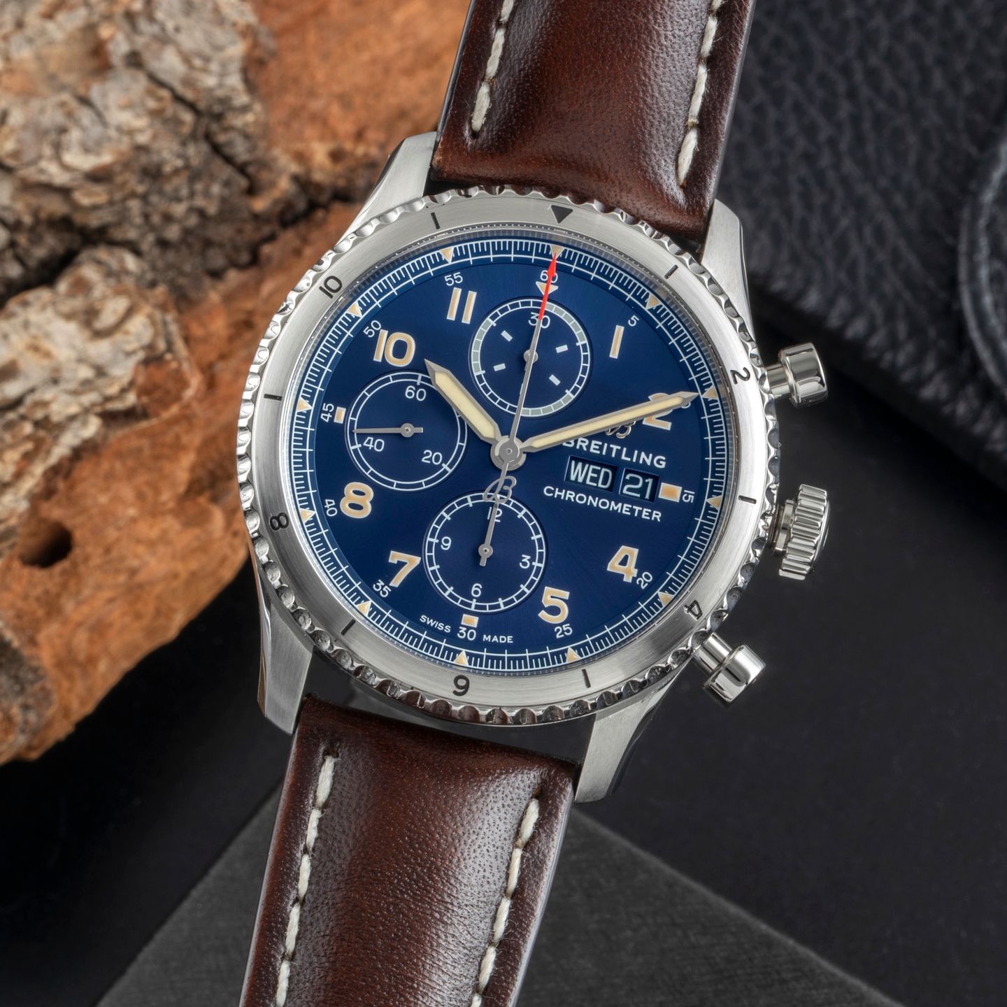 Breitling Aviator 8 A13316101C1X2 (Unknown (random serial)) - Blue dial 43 mm Steel case (3/8)