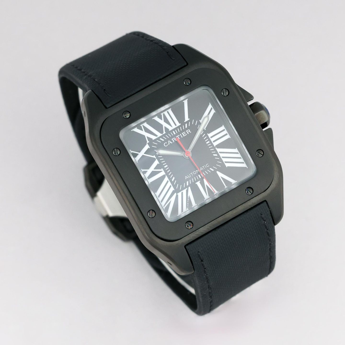 Cartier Santos 100 WSSA0006 (Unknown (random serial)) - Black dial 41 mm Steel case (2/6)