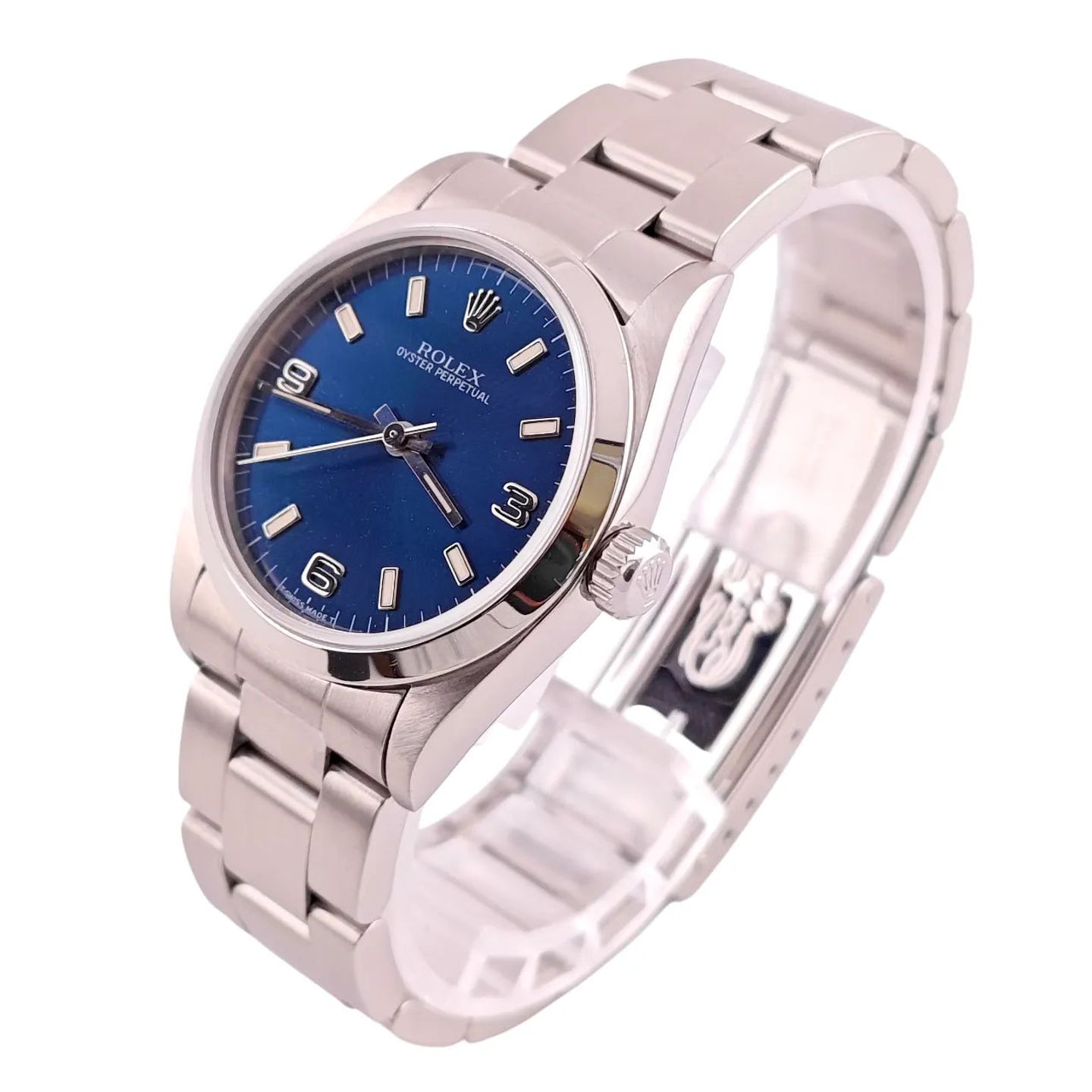 Rolex Oyster Perpetual 31 67480 (Unknown (random serial)) - Blue dial 31 mm Steel case (3/8)