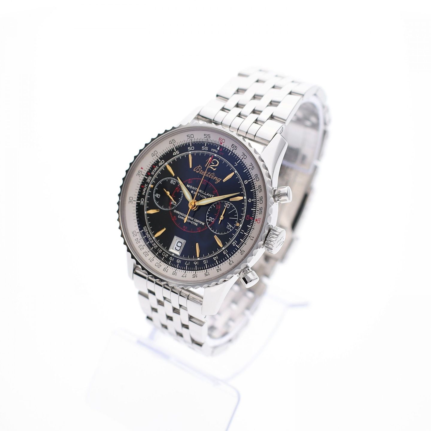 Breitling Montbrillant A48330 (2007) - Zwart wijzerplaat 43mm Staal (3/8)