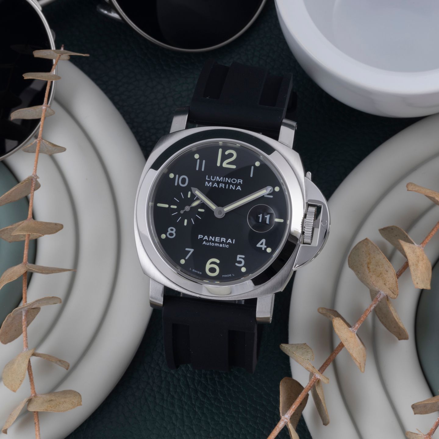 Panerai Luminor Marina Automatic PAM00164 (2007) - Zwart wijzerplaat 44mm Staal (1/8)