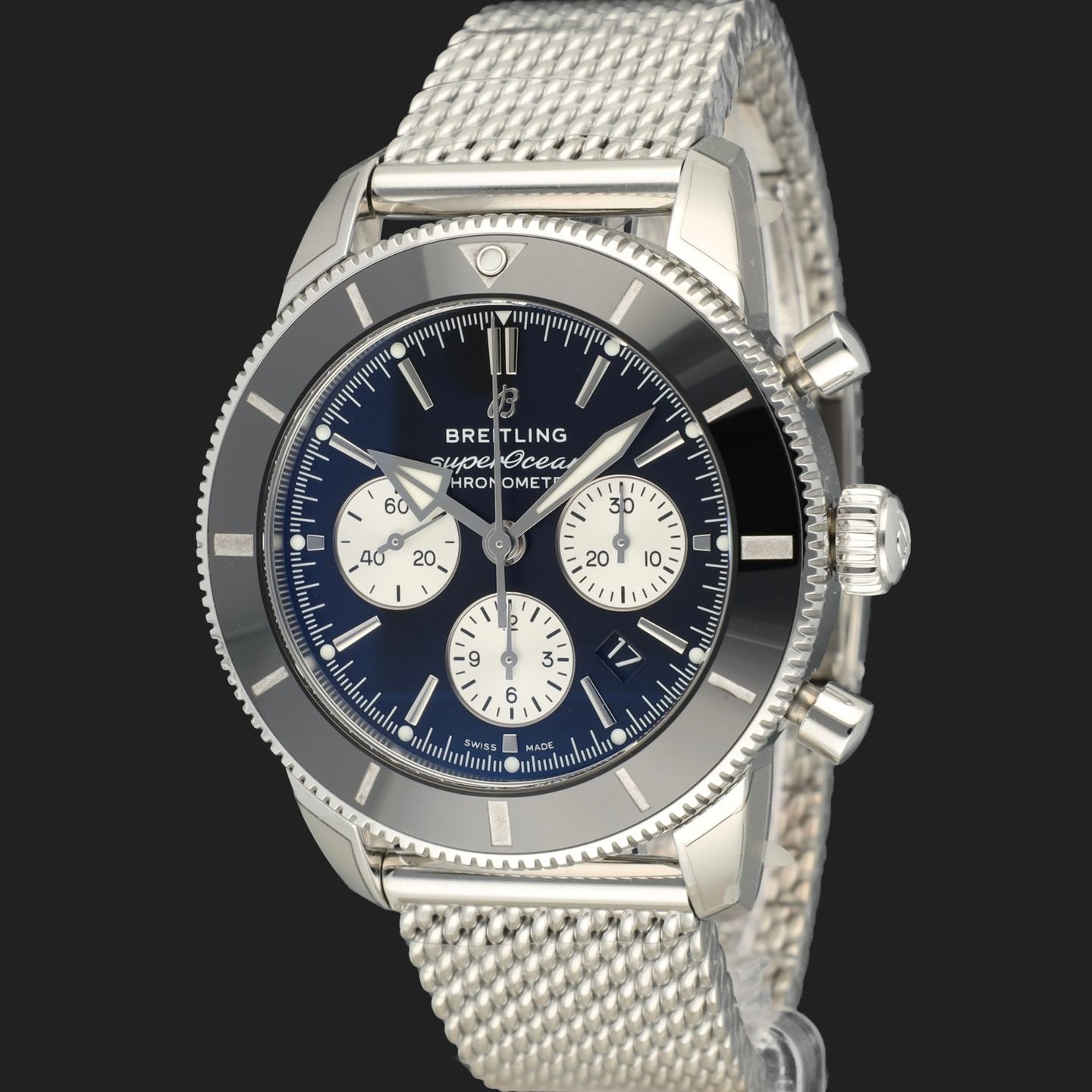 Breitling Superocean Heritage II Chronograph AB0162121B1S1 (2024) - Zwart wijzerplaat 44mm Staal (1/8)