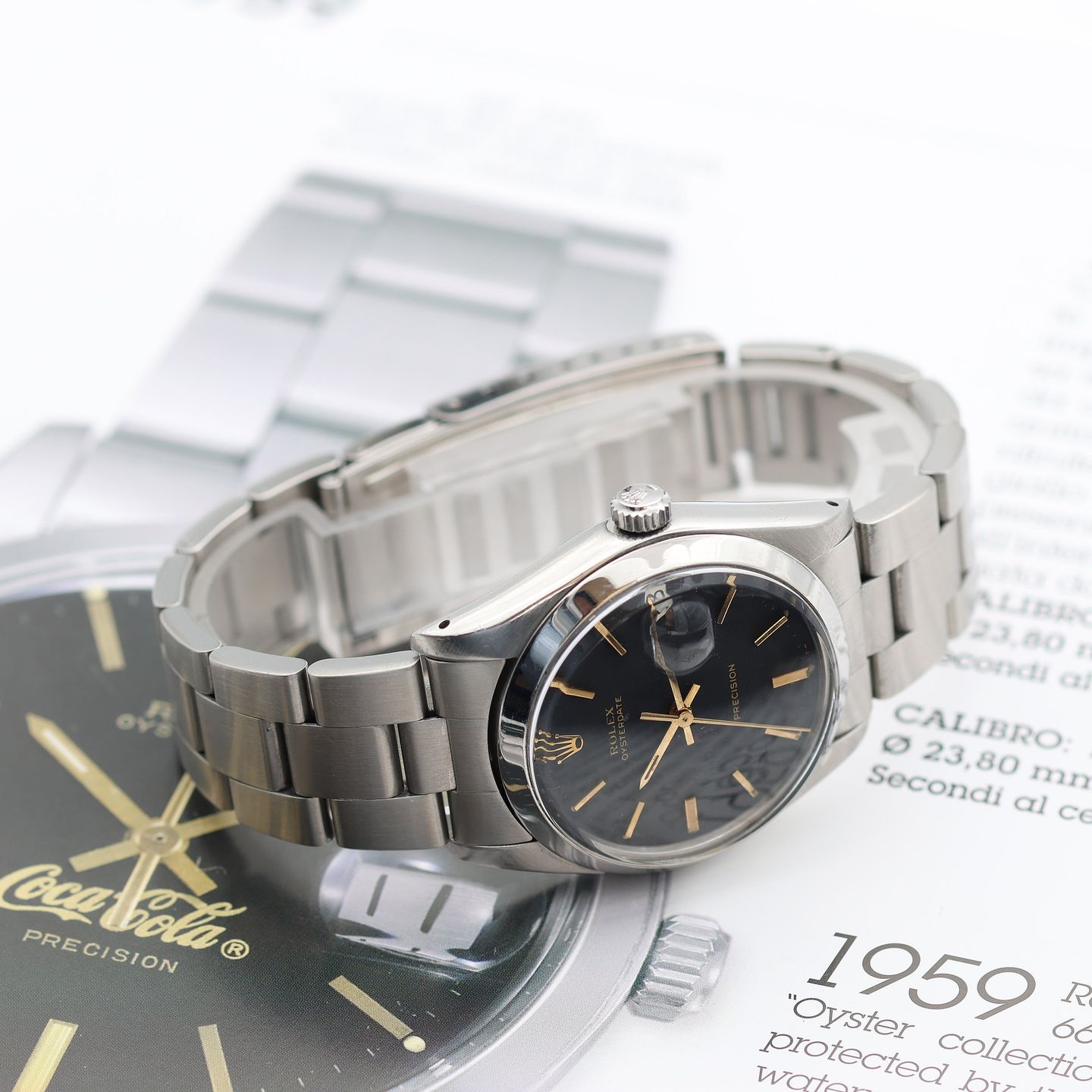 Rolex Oyster Precision 6694 (Unknown (random serial)) - Black dial 34 mm Steel case (7/8)