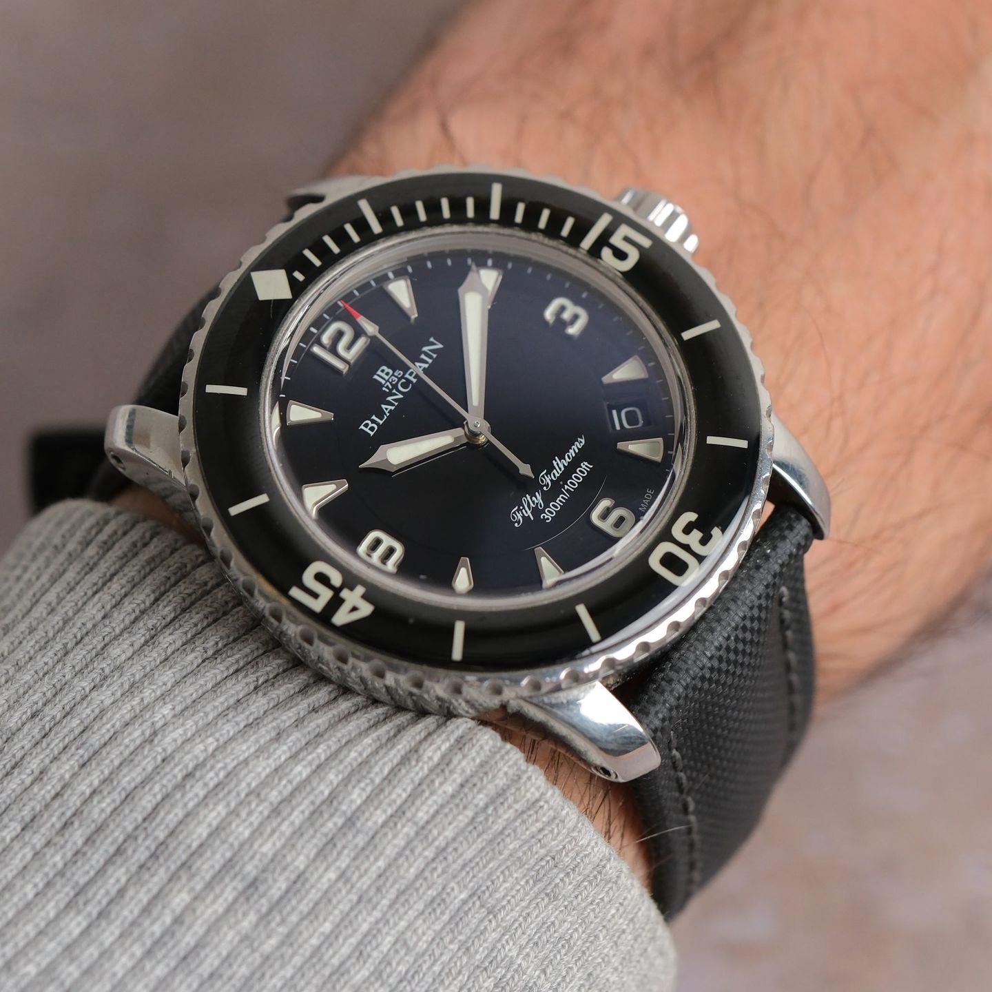 Blancpain Fifty Fathoms 5015-1130-52 (Unknown (random serial)) - Black dial 46 mm Steel case (6/7)