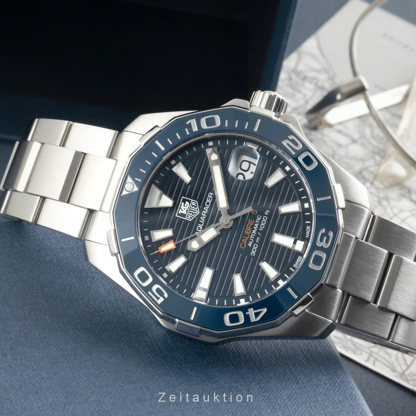 TAG Heuer Aquaracer 300M WAY211C.BA0928 (Unknown (random serial)) - Blue dial 41 mm Steel case (2/8)