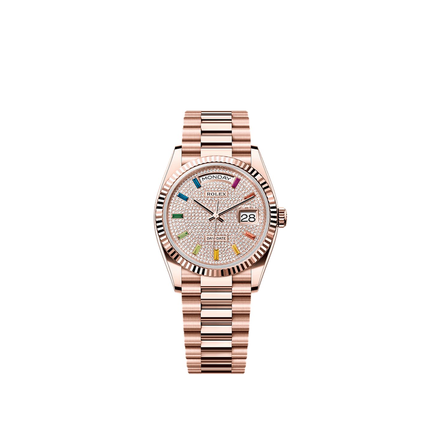 Rolex Day-Date 36 128235 (2025) - Diamant wijzerplaat 36mm Roségoud (1/1)