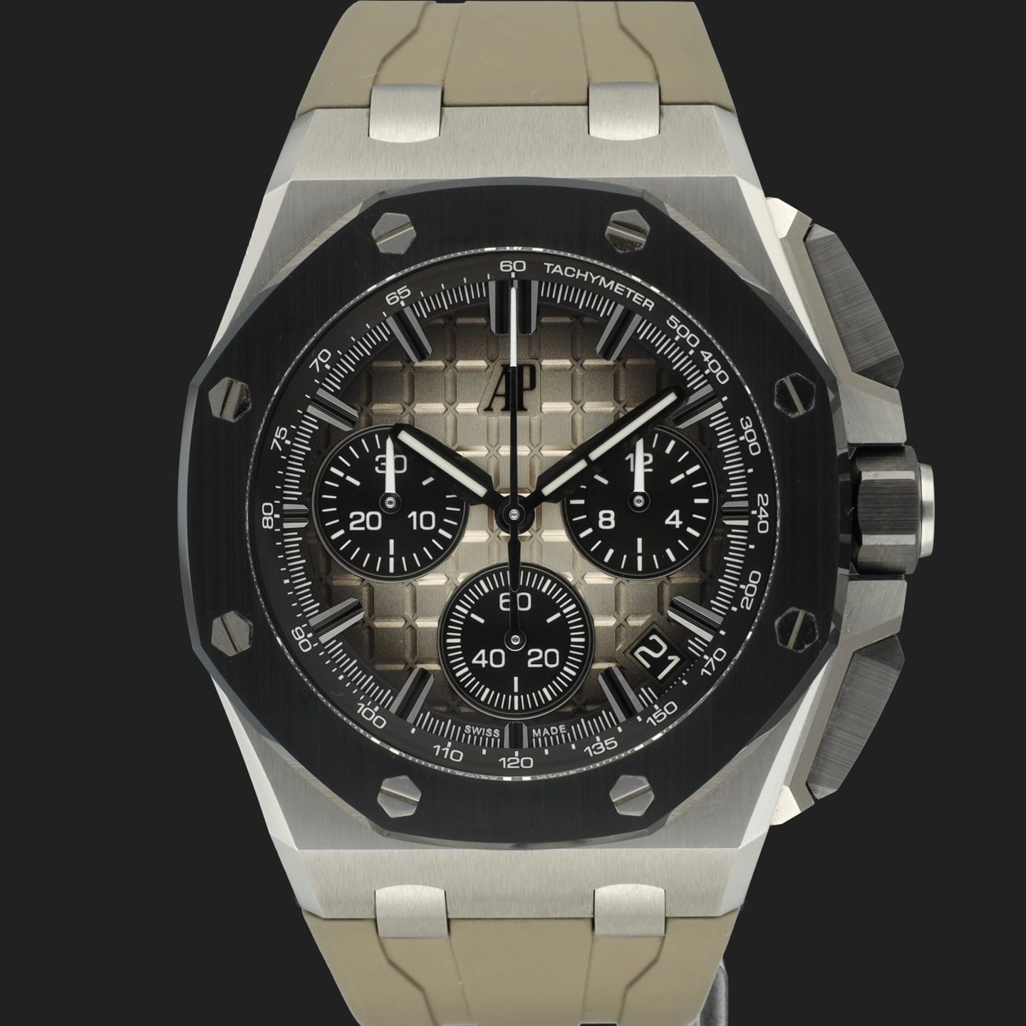 Audemars Piguet Royal Oak Offshore Chronograph 26420SO.OO.A600CA.01 (2024) - Beige wijzerplaat 43mm Staal (2/8)