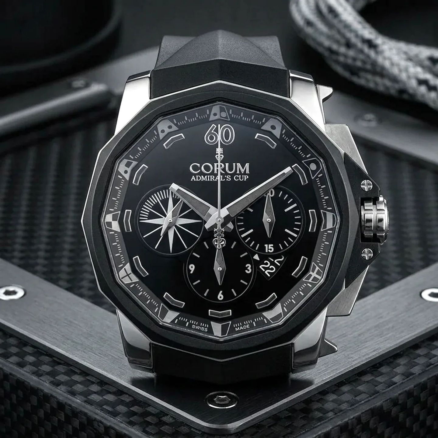 Corum Admiral's Cup Challenger 753.935.06/0371 AN52 (2009) - Zwart wijzerplaat 49mm Titanium (2/8)