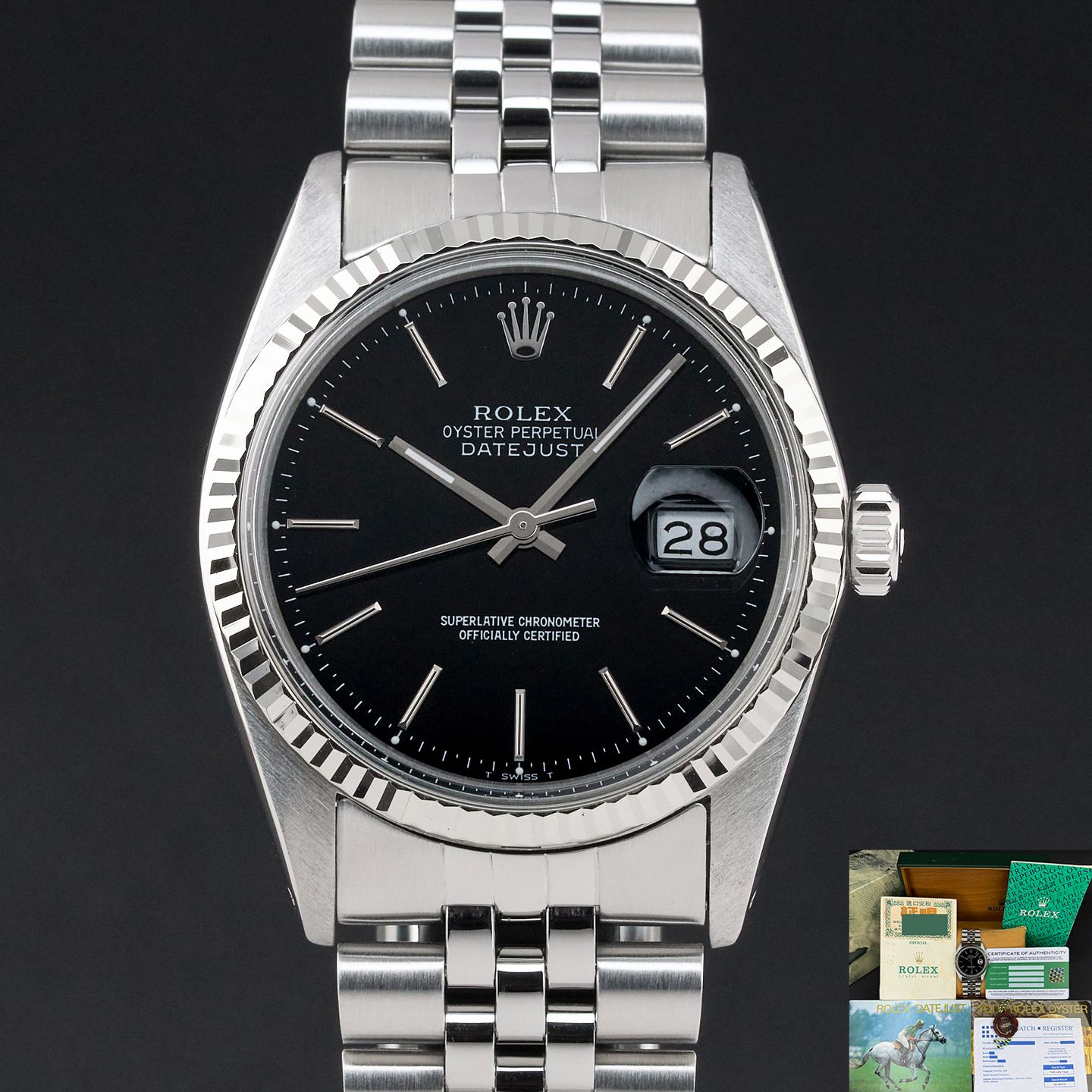 Rolex Datejust 36 16014 (1982) - Black dial 36 mm Steel case (1/8)